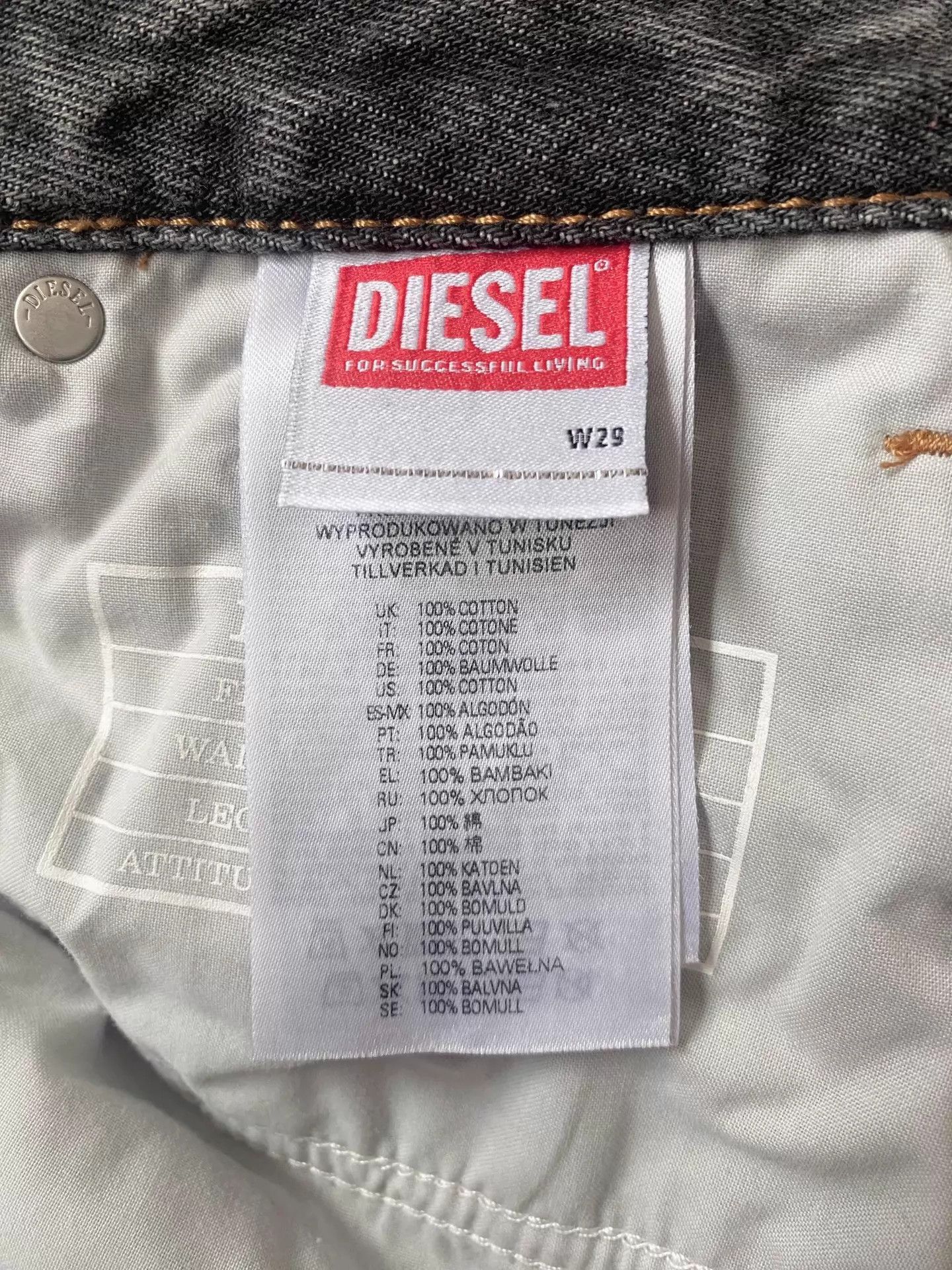 Diesel Diesel Black/Red Side-Zip Deconstructed Flared Jeans 29 Size US 29 - 7 Thumbnail