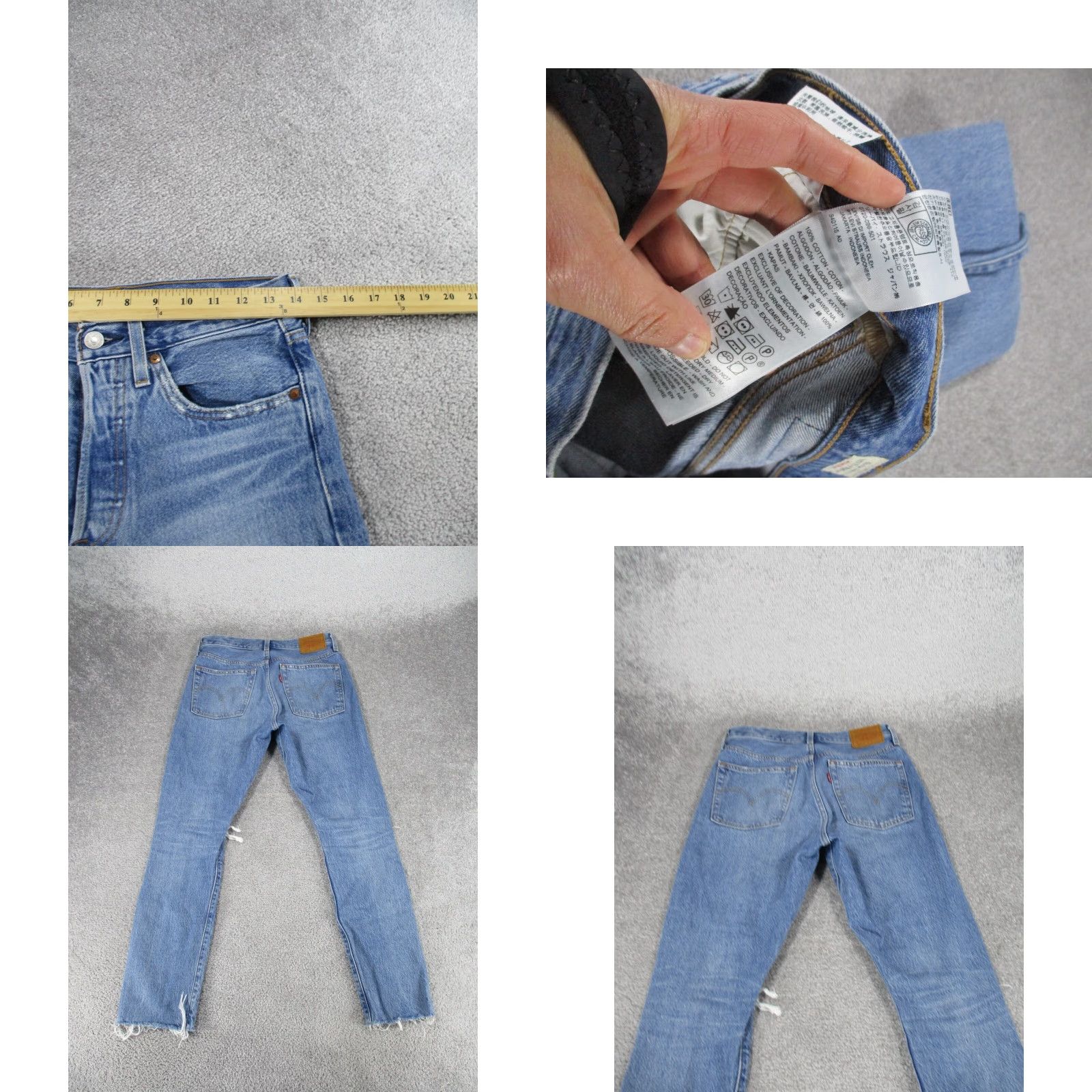 Levi's LEVI'S VINTAGE 501 Skinny Jeans Womens 25 Light Wash Blue Ripped Denim Size 42" / US 20 - 8 Thumbnail