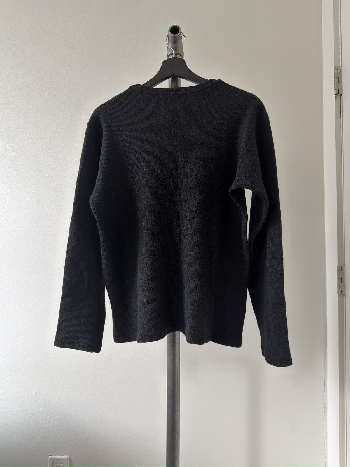 Yohji Yamamoto Black Ribbed Wool Sweater Size US M / EU 48-50 / 2 - 2 Thumbnail