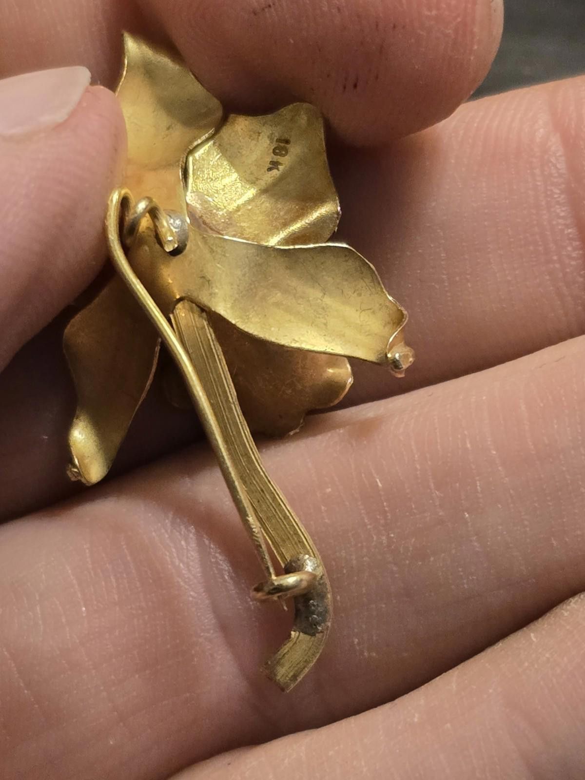 Other Vintage 18K Gold Orchid & Pearl Brooch Mid-Century Size ONE SIZE - 9 Thumbnail