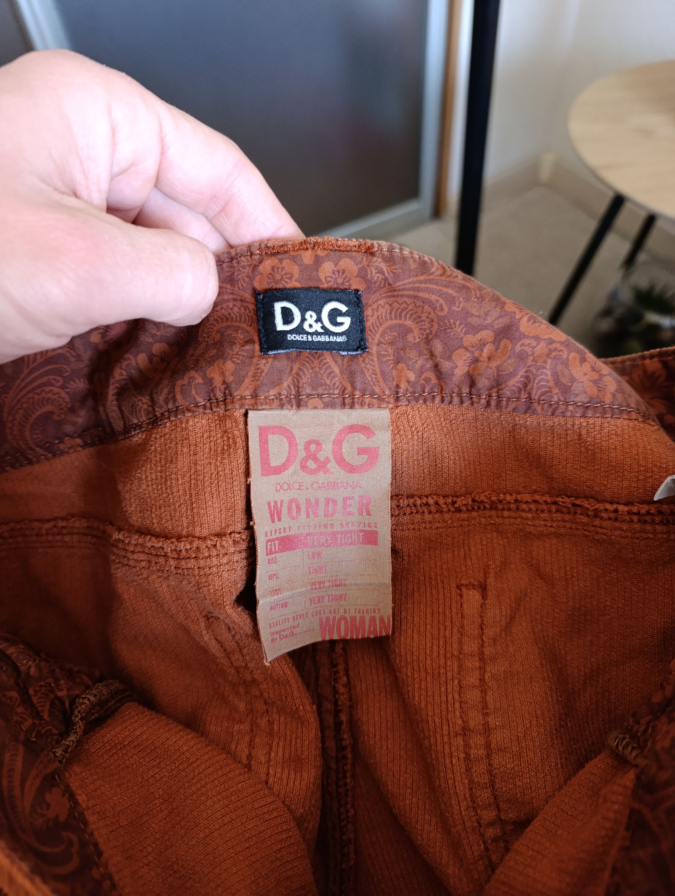 Dolce & Gabbana × Vintage DOLCE GABBANA WONDER WOMEN'S LEGGINGS JEANS CORDUROY Size 30" / US 8 / IT 44 - 15 Thumbnail