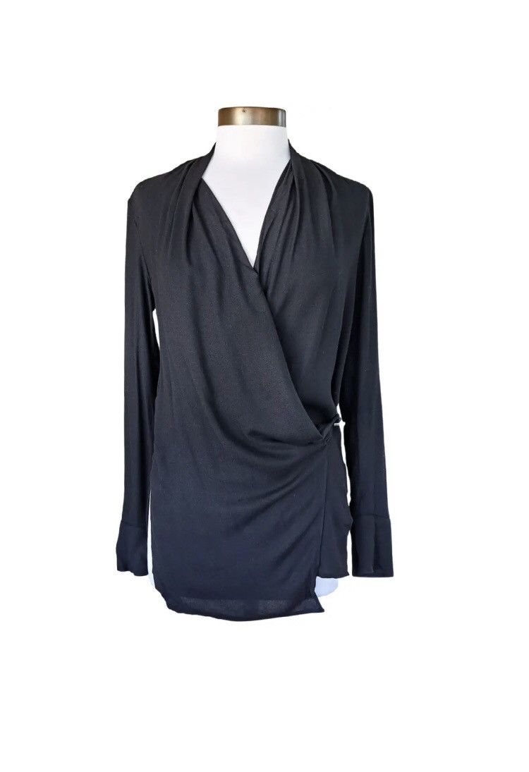Designer × Helmut Lang Helmut lang morse long sleeve draped top Size S / US 4 / IT 40 - 1 Thumbnail