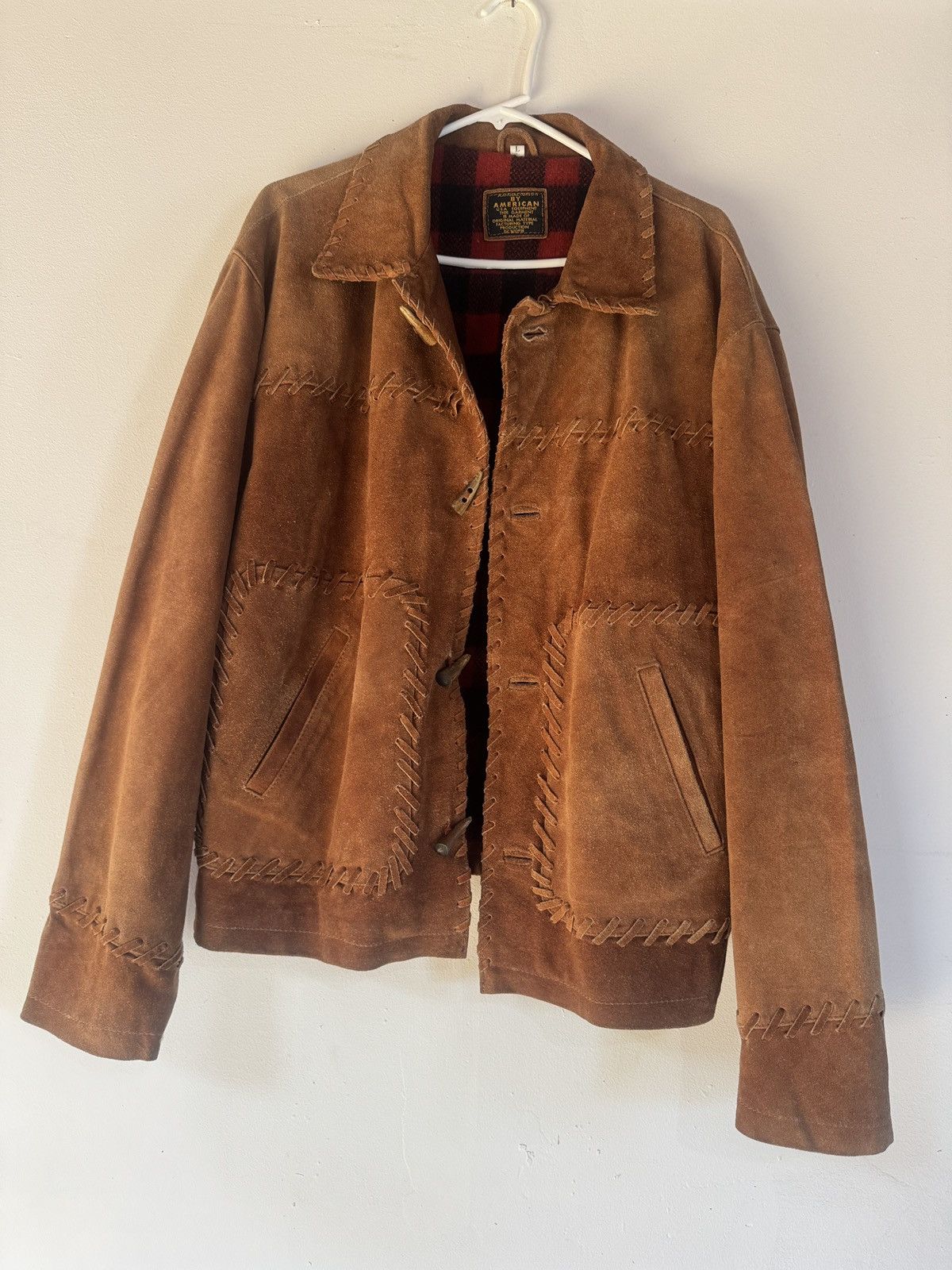 Designer American Vintage Suede Leather Jacket w/ Whipstitch Size US L / EU 52-54 / 3 - 1 Thumbnail