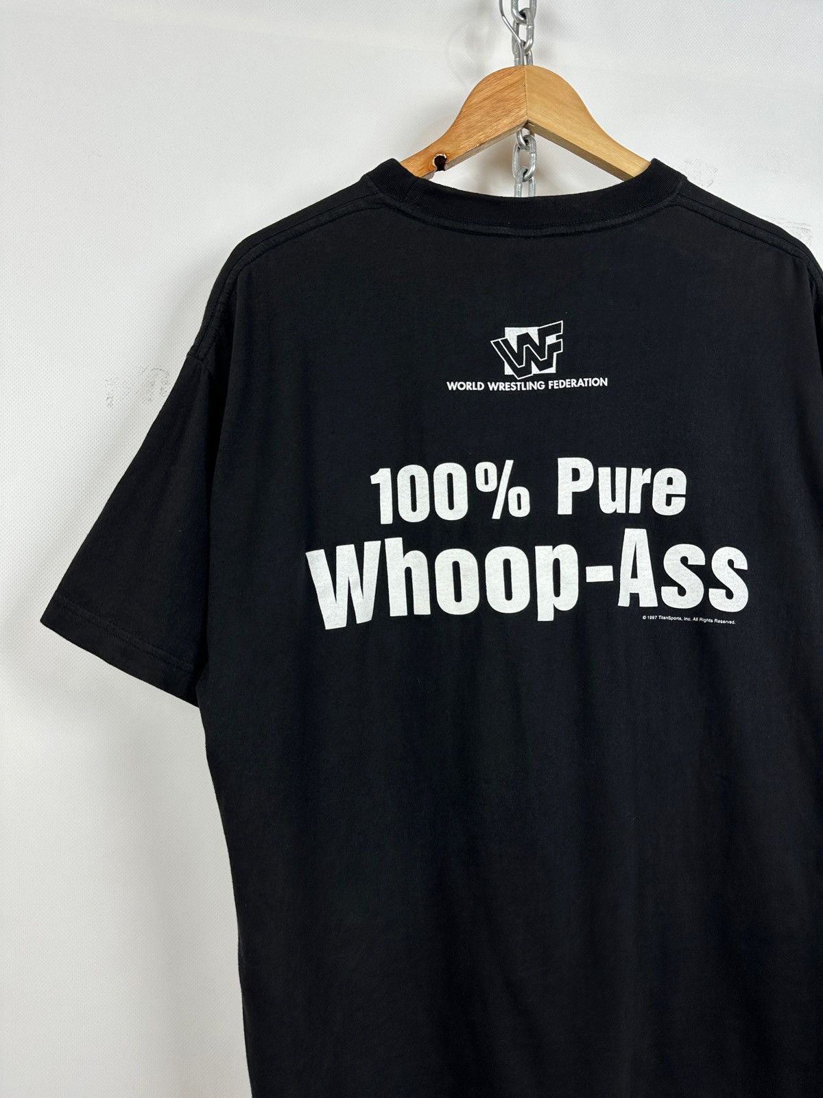 Vintage 1997 Vintage Stone Cold 100% Pure Whoop Ass WWE Rare T-Shirt Size US XL / EU 56 / 4 - 14 Thumbnail