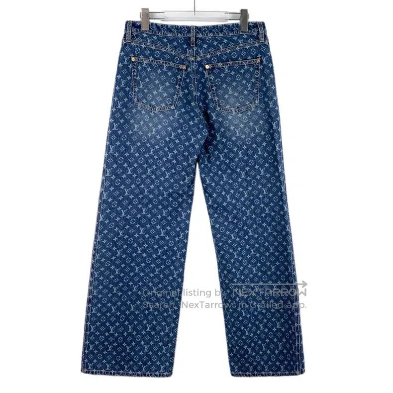 Louis Vuitton Louis Vuitton 25 blue presbyopic full-print denim pants Size US 42 / EU 58 - 2 Thumbnail
