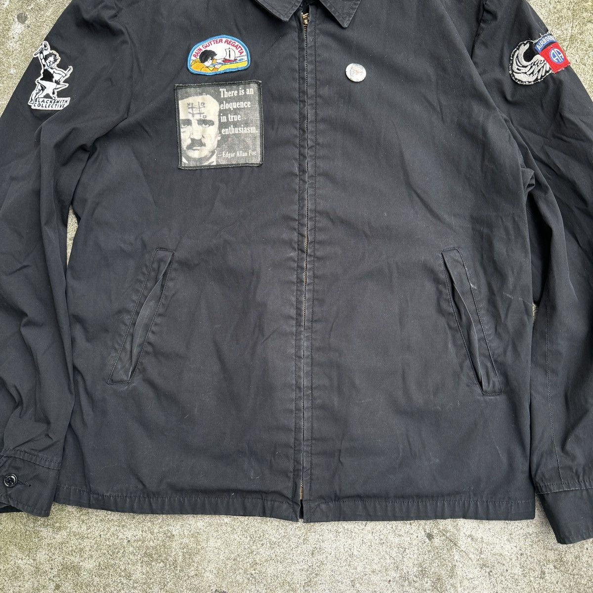 Vintage 80s Faded Zip Up Work Jacket Thrashed Grunge ERD Size US L / EU 52-54 / 3 - 8 Thumbnail