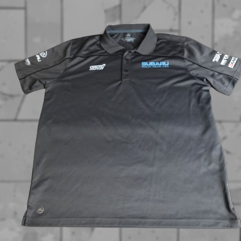 Stormtech Subaru STI Polo Shirt 2XL Gray Racing Sponsors Stormtech Polo Mens Short Sleeve Button-Down Collar 2XL Gray Stormtech Size US XXL / EU 58 / 5 - 1 Thumbnail