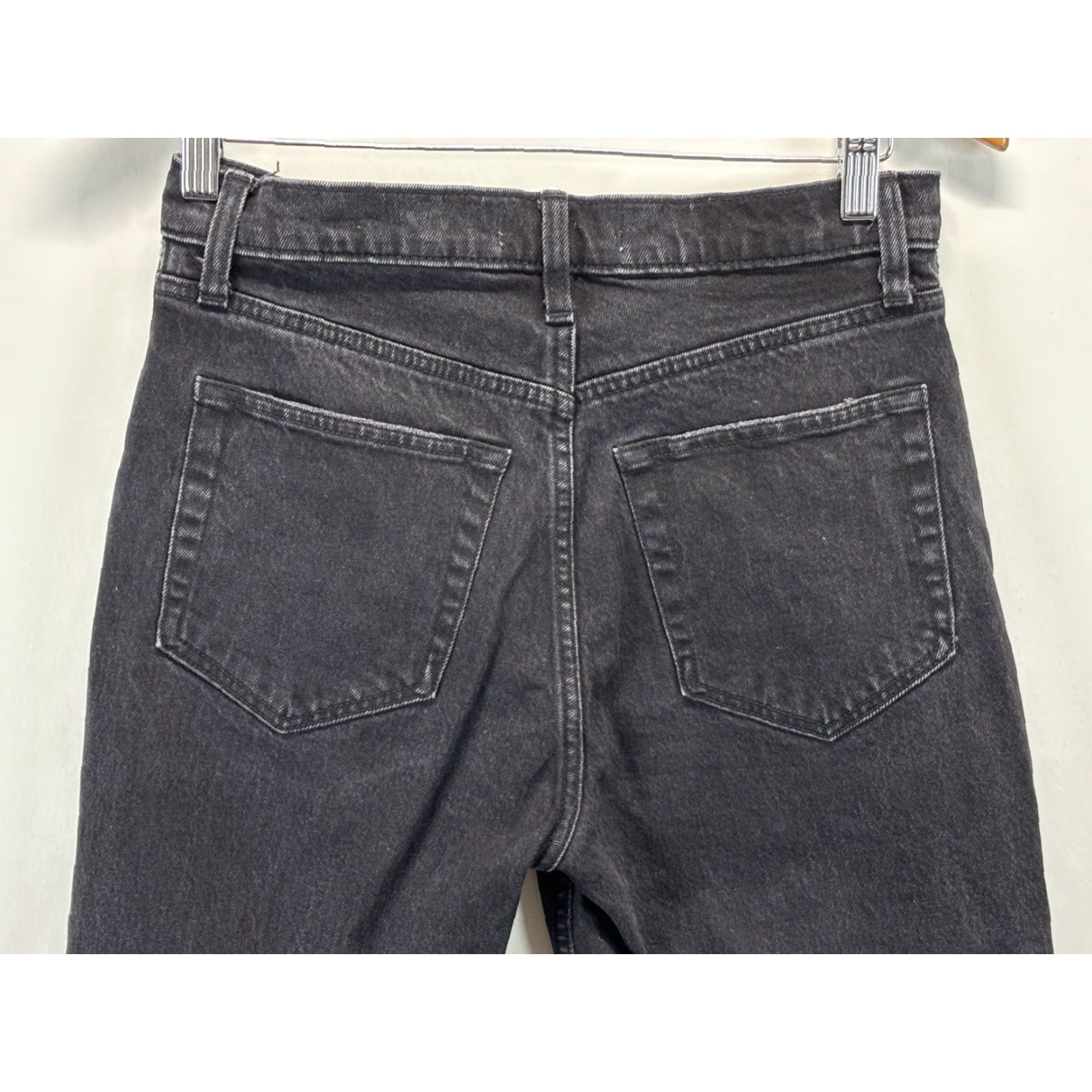 Abercrombie & Fitch Abercrombie & Fitch Women's Jeans 28 High Rise Relaxed Straight Distressed 90s Black Denim Size 28" / US 6 / IT 42 - 4 Thumbnail