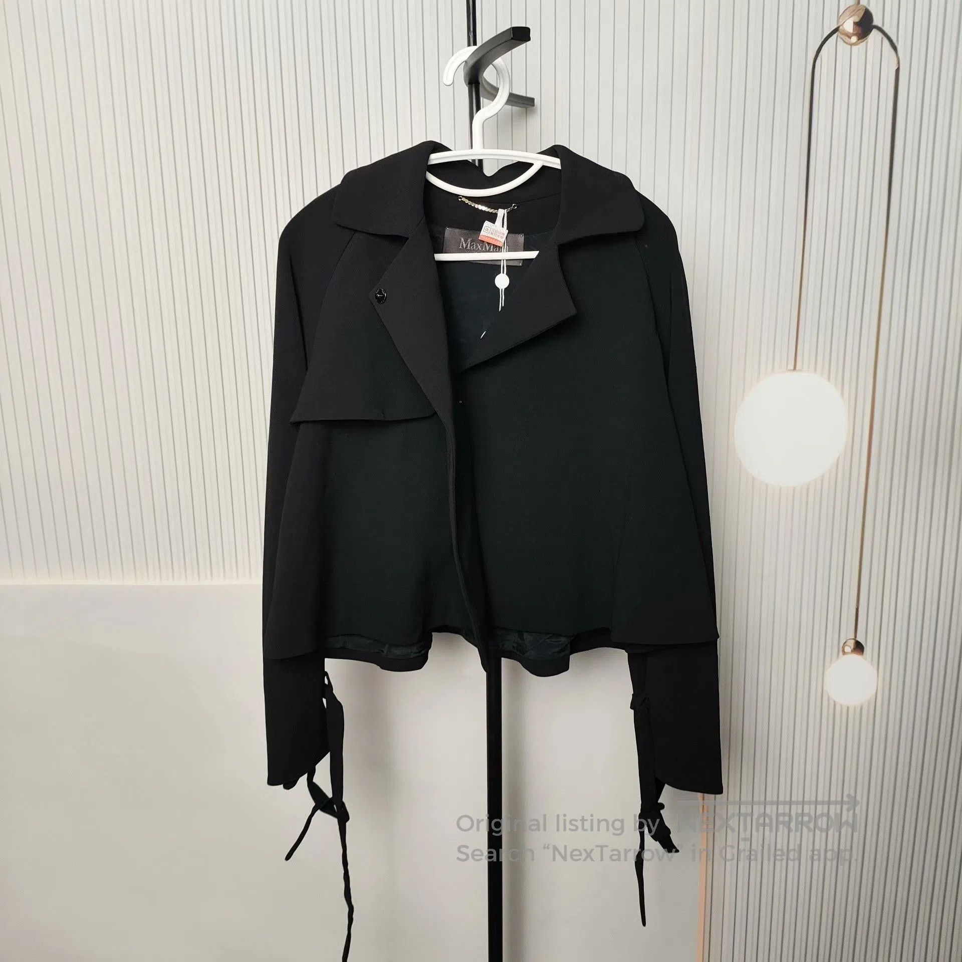 Vintage MaxMax Black Chiffon Blazer Jacket. Size US S / EU 44-46 / 1 - 1 Thumbnail