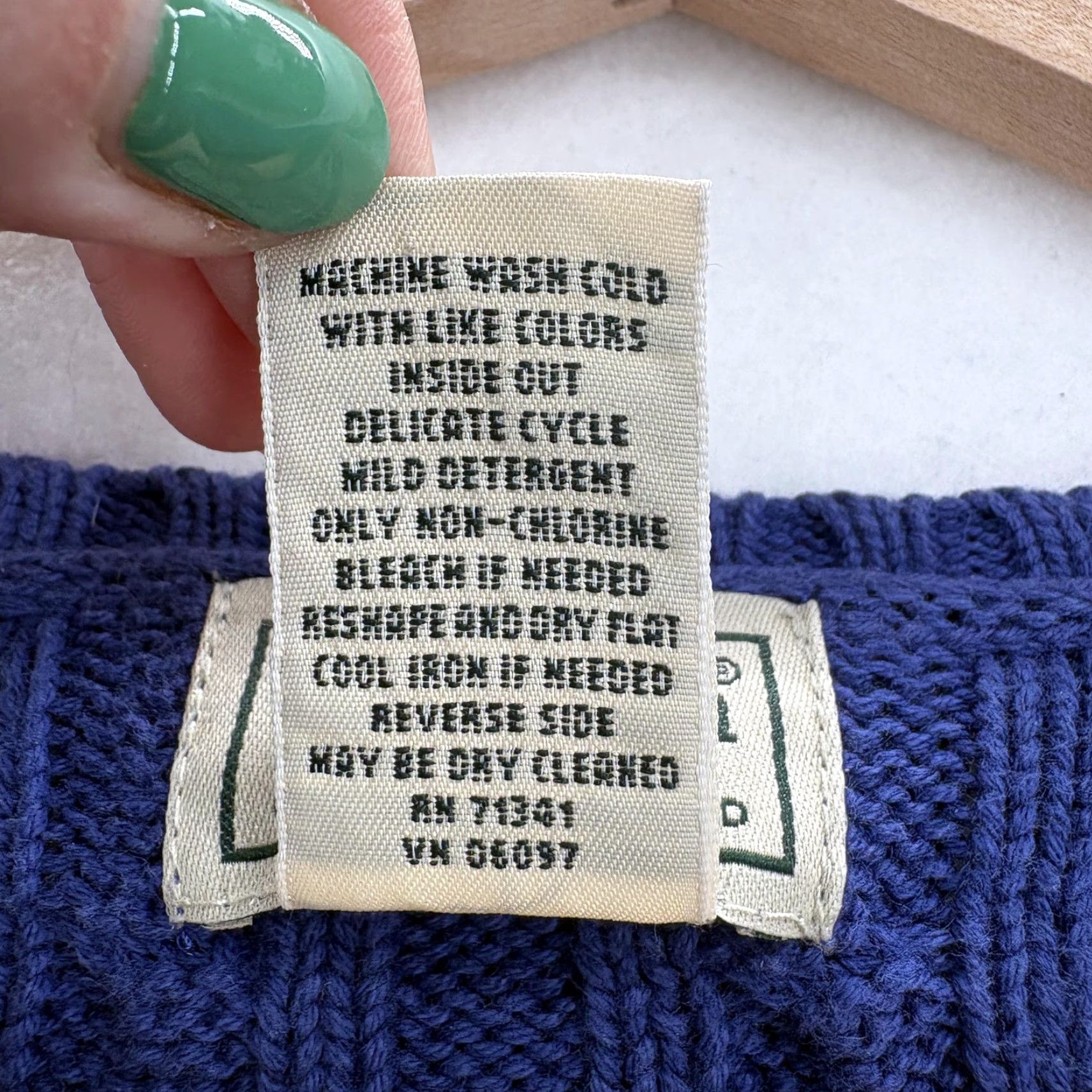 Vintage VINTAGE L.L.Bean Sweater Womens M Blue Cable-Knit Crew Neck Pullover Fisherman 90s Casual Womens Regular Knit Size M / US 6-8 / IT 42-44 - 5 Thumbnail