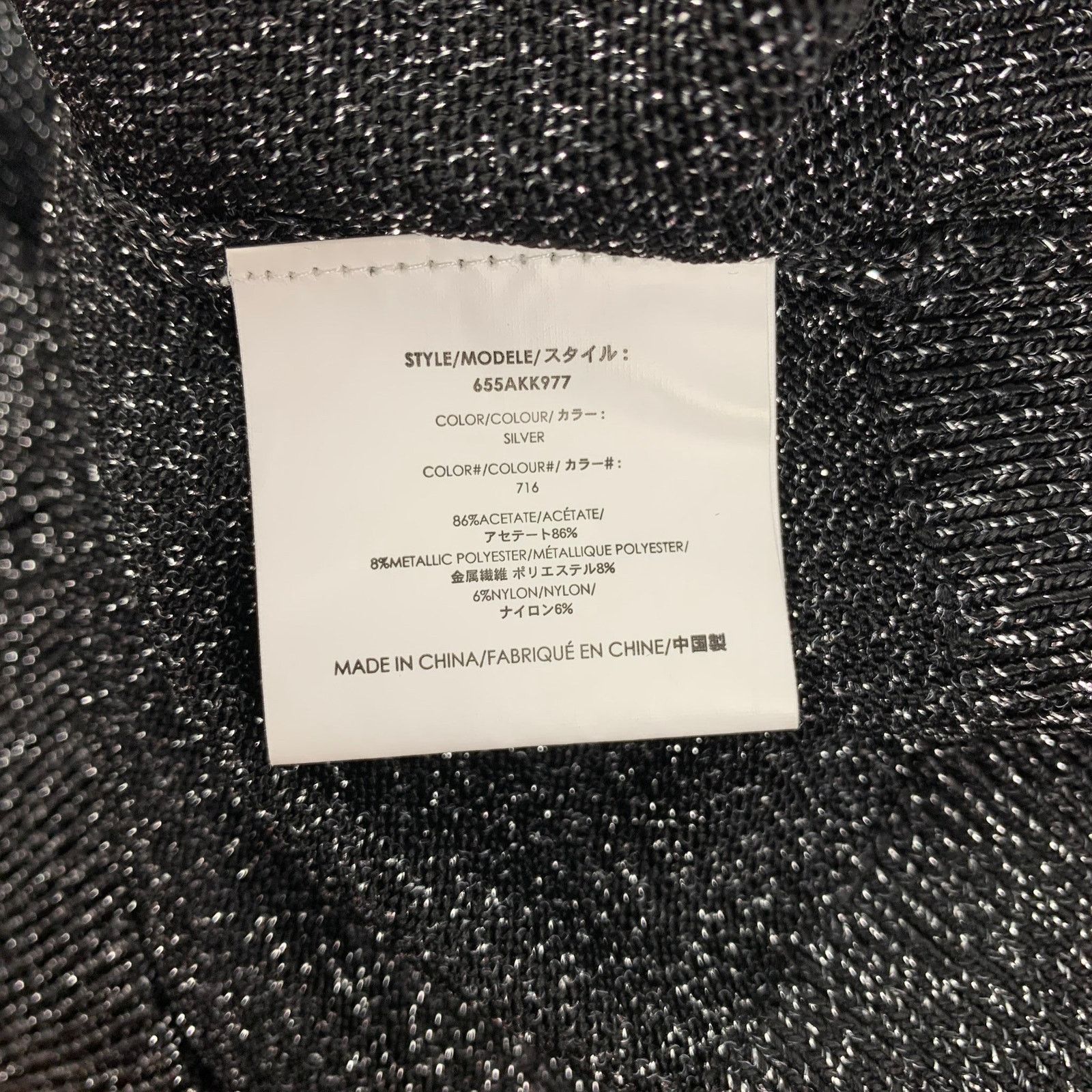 Michael Kors XS Black & Silver Metallic Acetate Blend Crew-Neck Pullover Size US XS / EU 42 / 0 - 5 Thumbnail