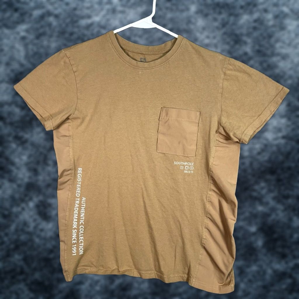 Southpole VINTAGE Southpole T-Shirt Pocket Beige Adult Mens Medium Shirt Size US M / EU 48-50 / 2 - 1 Thumbnail