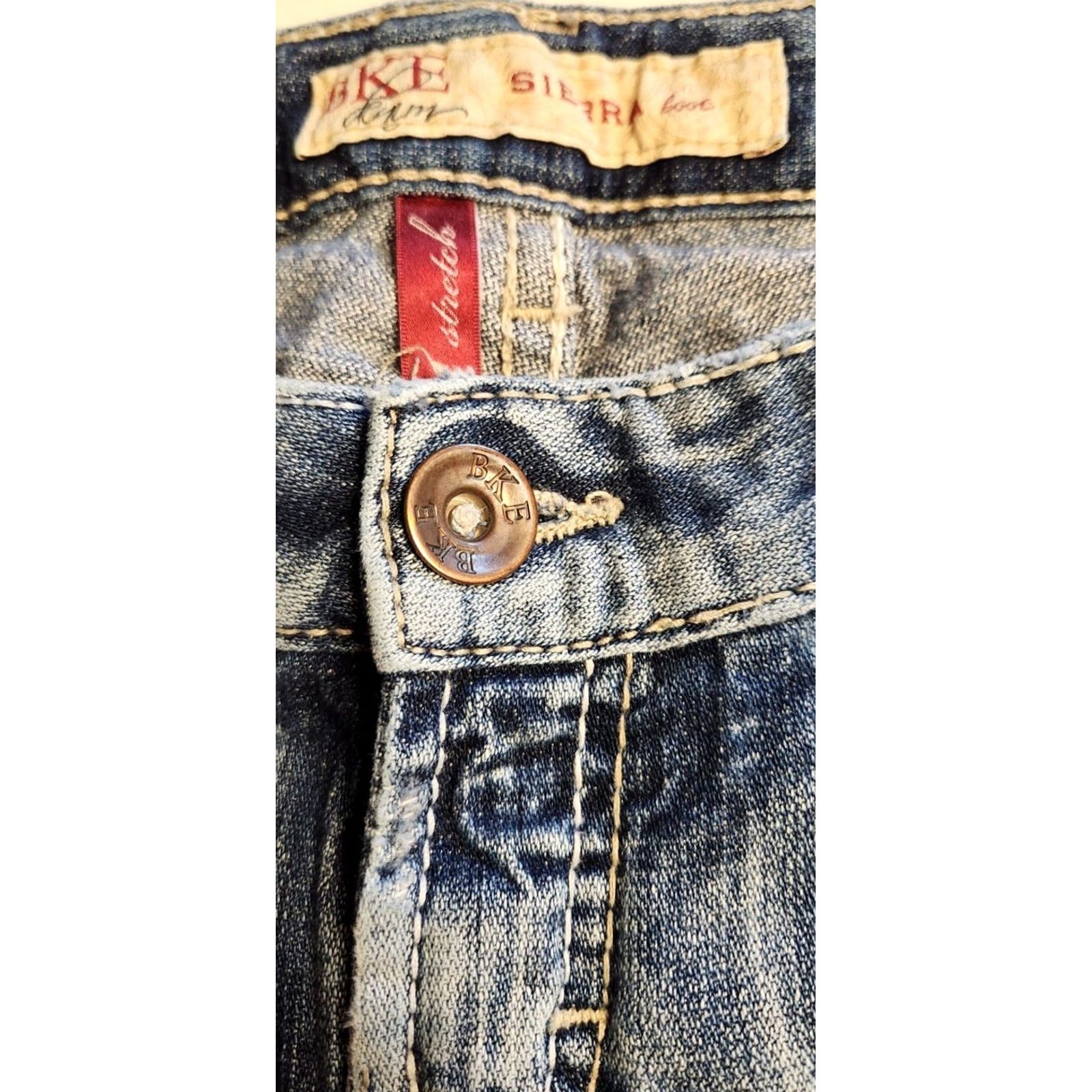 Vintage BKE SIERRA BOOT Denim Jeans Size 27 Womens Blue Distressed Bootcut Regular Rise 28x35.5 5-Pocket Style Vintage No Size 27" / US 4 / IT 40 - 5 Thumbnail