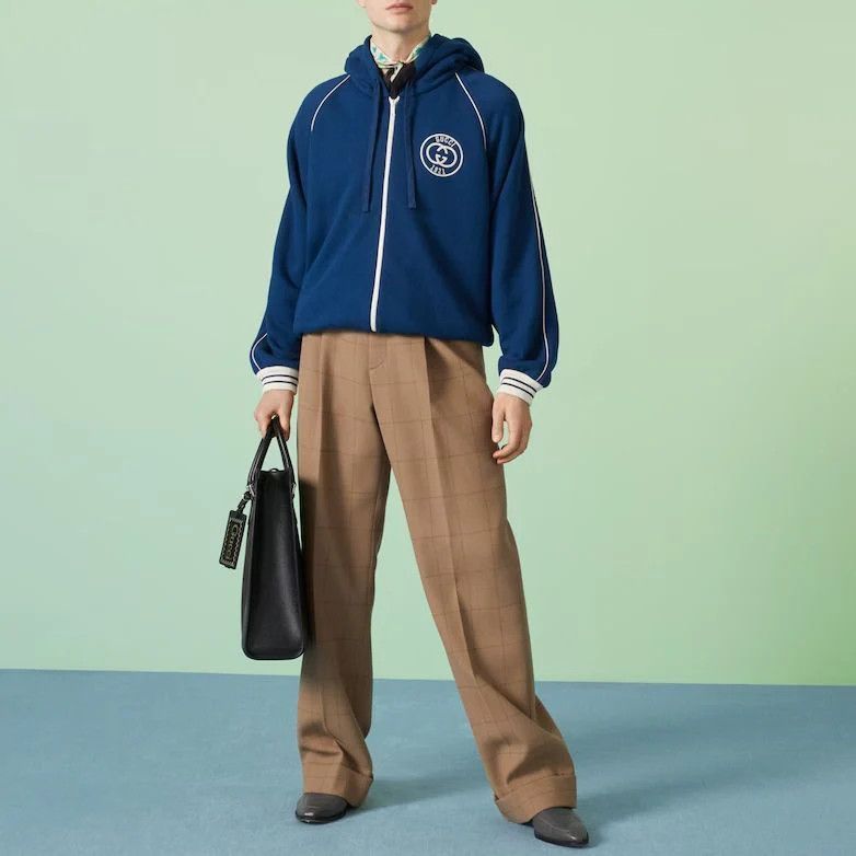 Gucci o1loc1c0925 Cotton Jersey Sweatshirt With Patch in Blue Size US M / EU 48-50 / 2 - 2 Thumbnail