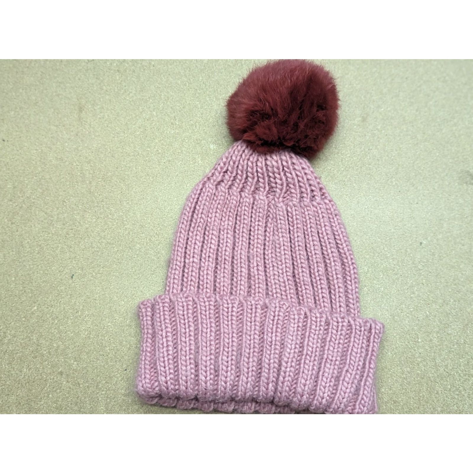 Napapijri Napapijri Beanie One Size Pink Knitted Wool Blend Pom Pom Hat Womens Size ONE SIZE - 2 Thumbnail