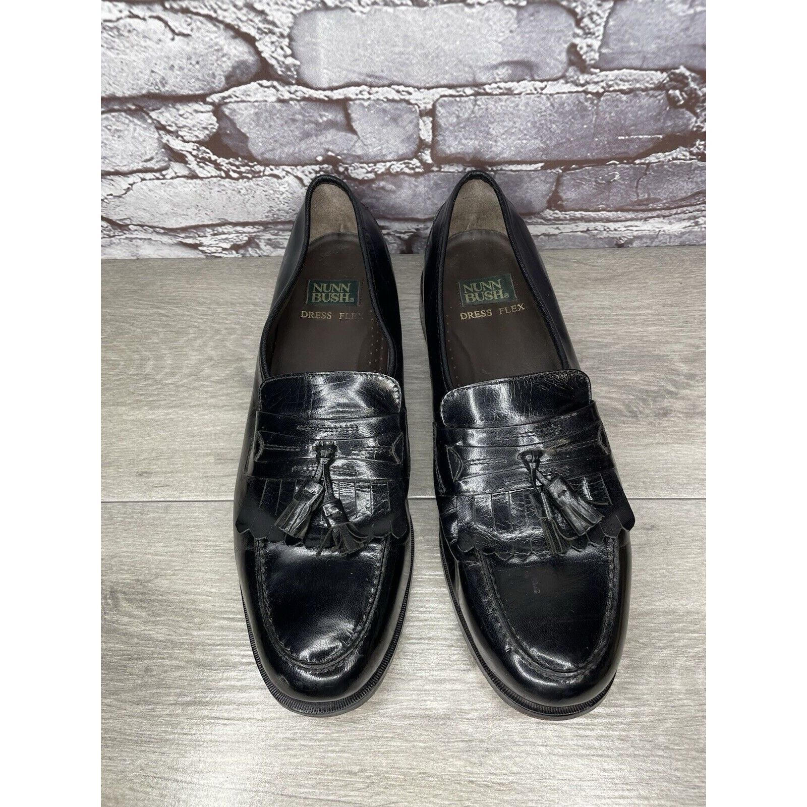 Nunn Bush Nunn Bush Dress Flex Black Leather Kiltie Tassel Loafers Sho Size US 12 / EU 45 - 17 Thumbnail