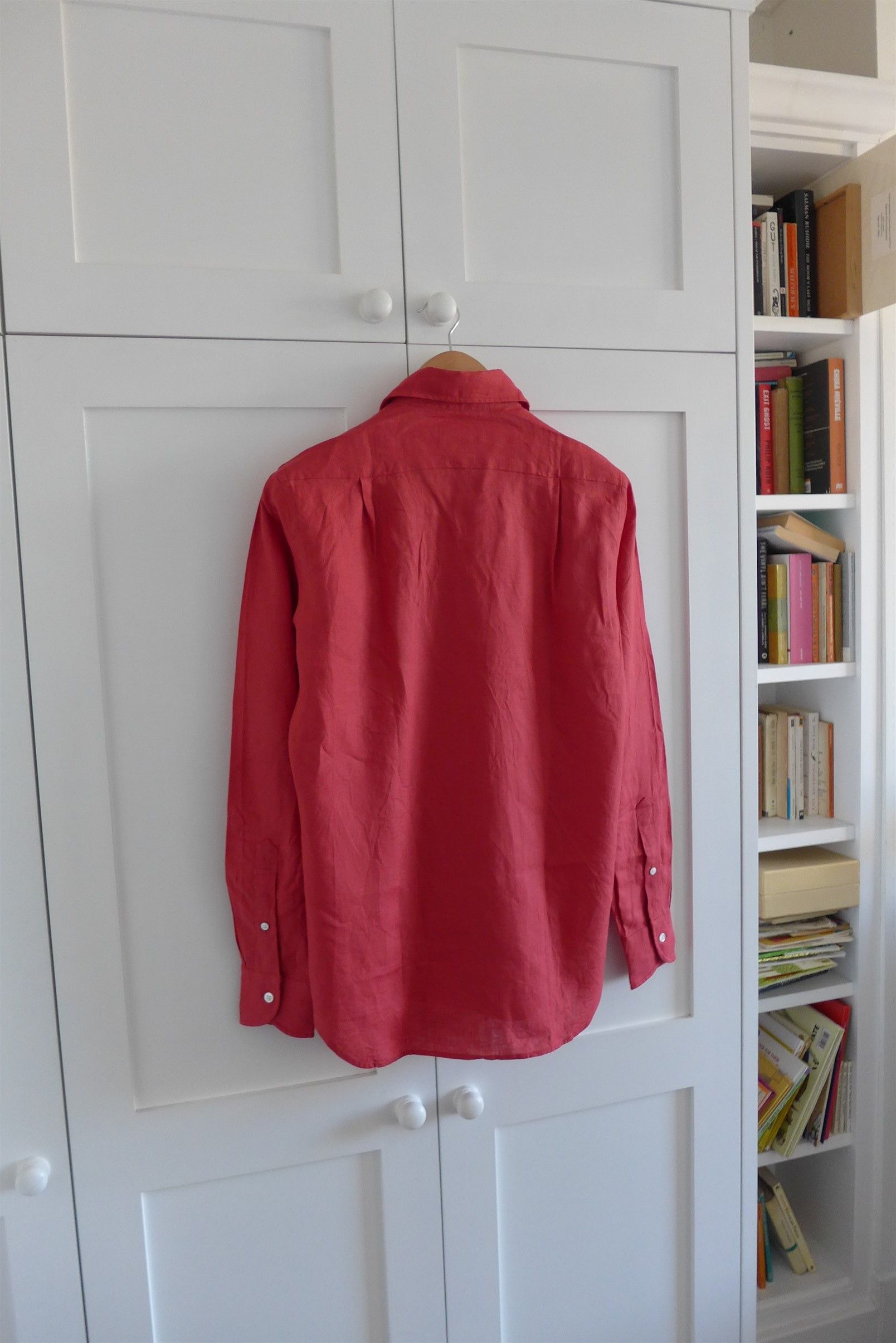 Drake's Drake's Red Linen Spread Collar Shirt Size US S / EU 44-46 / 1 - 9 Thumbnail