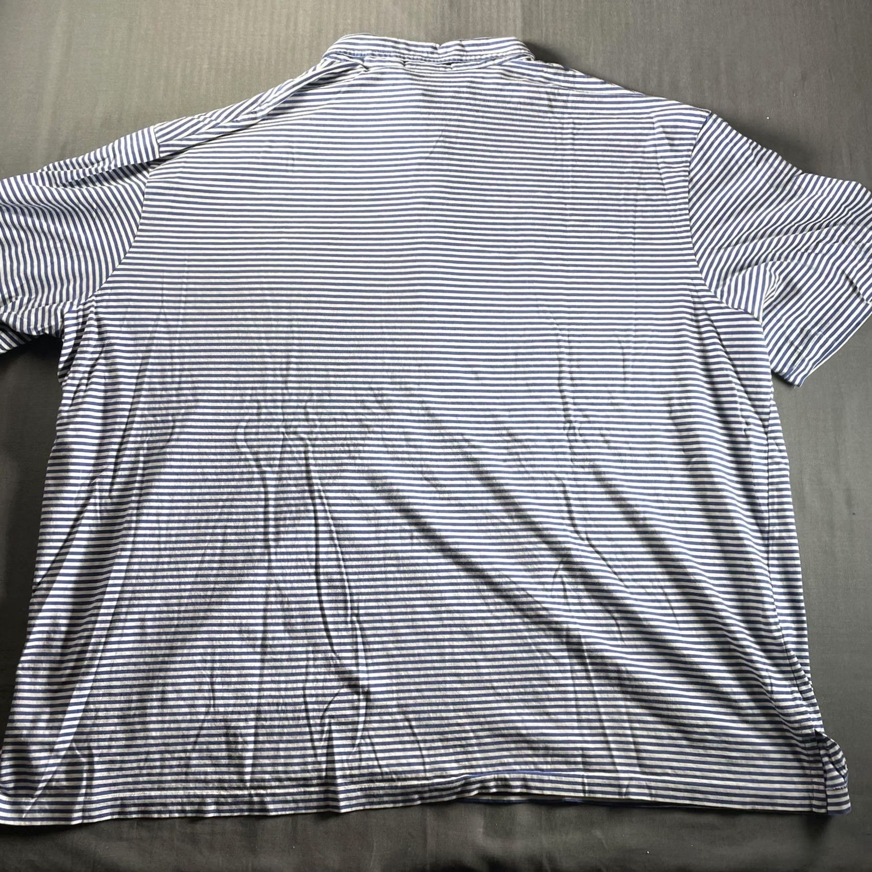 Polo Ralph Lauren VINTAGE Polo Ralph Lauren Polo Shirt Mens 4XB Big Blue Striped Pocket Jersey Shirt Mens Big 4X Blue Striped Pocket Size US XXL / EU 58 / 5 - 6 Thumbnail