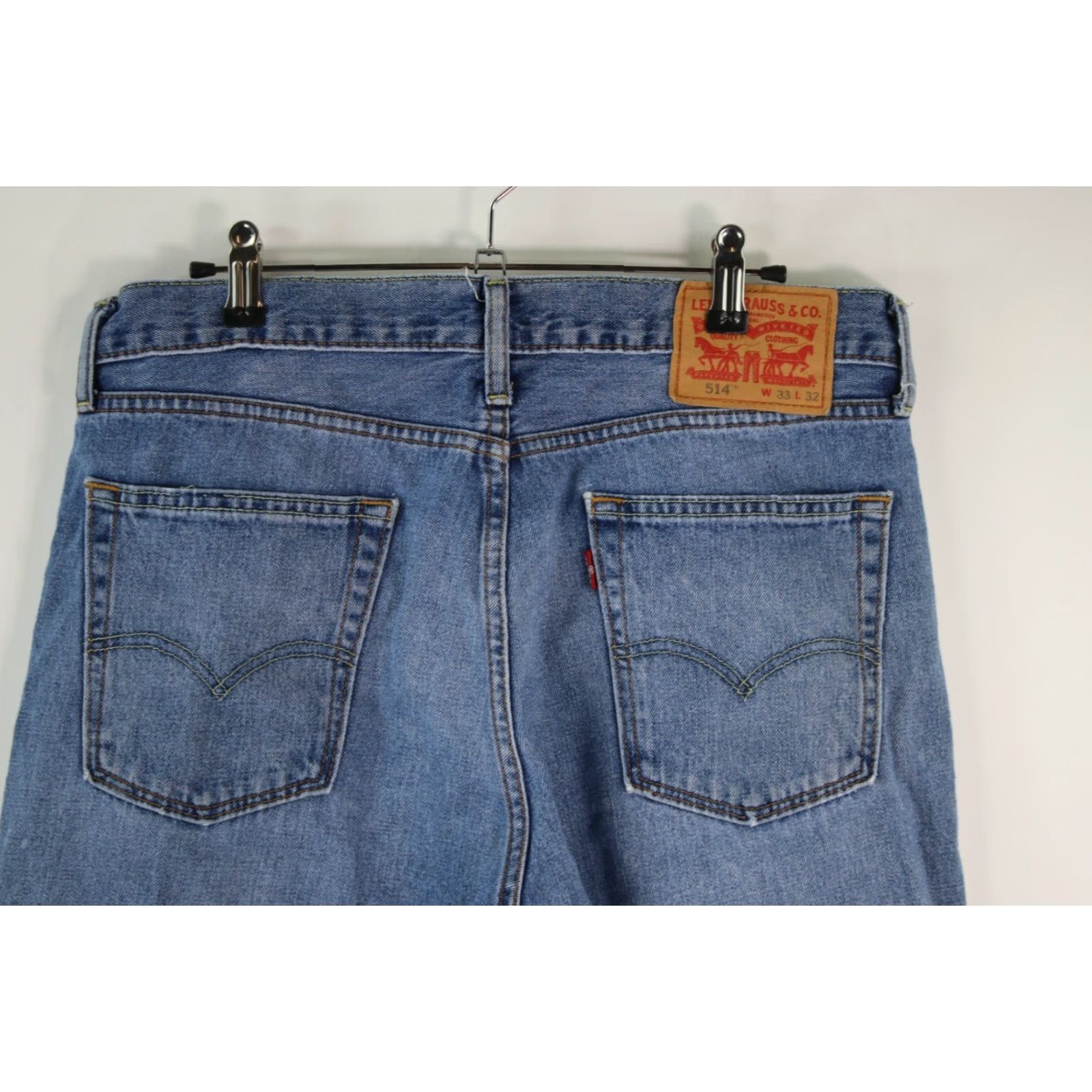 Vintage Levis Mens Solid Straight Jeans Casual Blue Denim 33X32 Regular Fit Size US 34 / EU 50 - 6 Thumbnail
