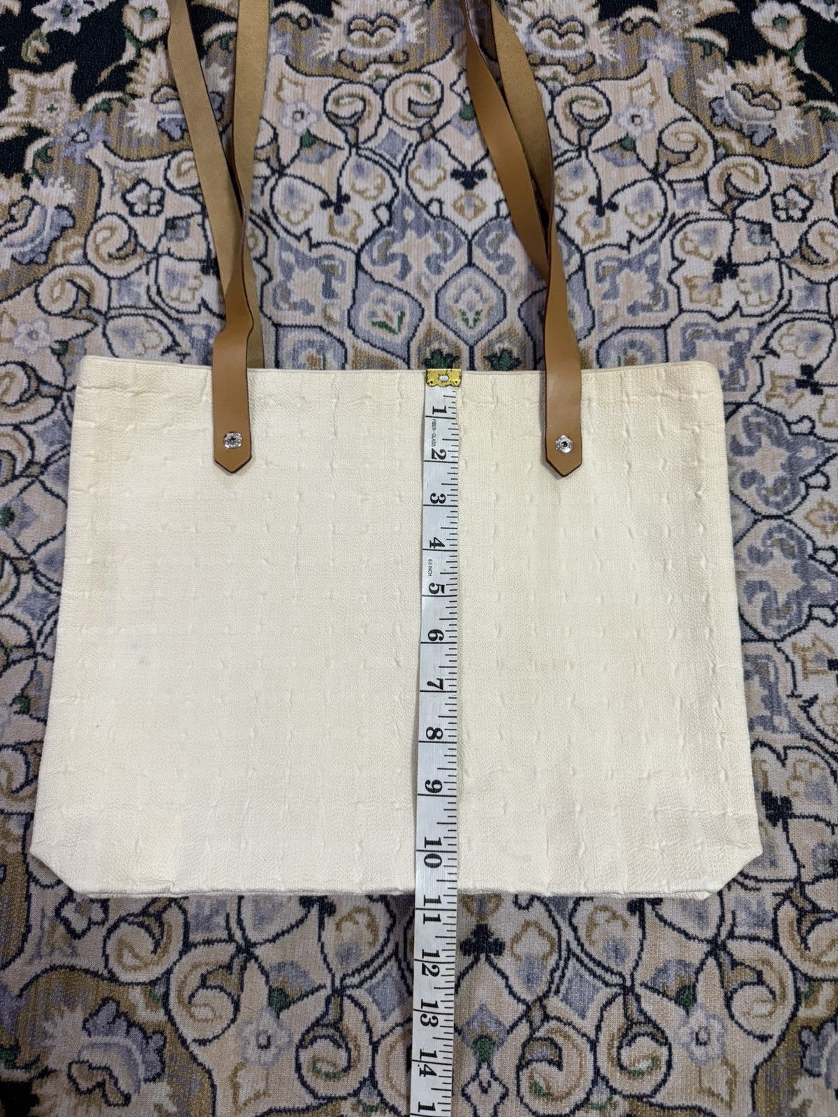 Hermes Hermès Ahmedabad white cotton with tan leather Size ONE SIZE - 9 Thumbnail