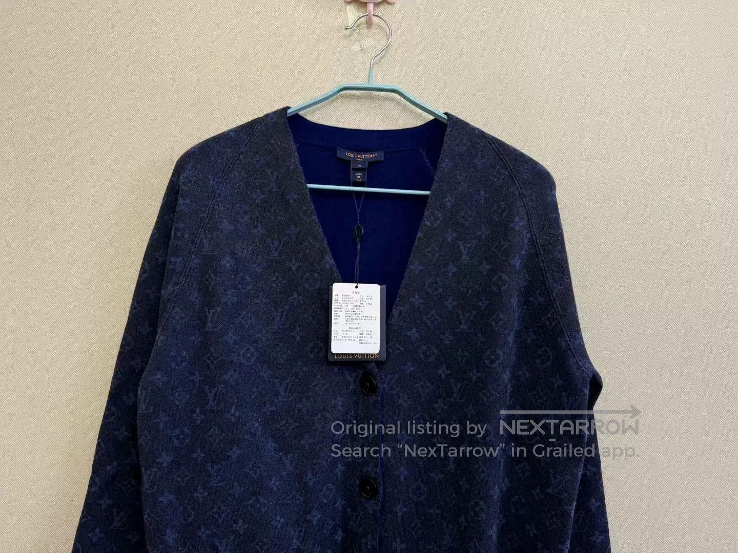 Louis Vuitton Louis Vuitton Blue Sparkle Logo Cardigan. Size M / US 6-8 / IT 42-44 - 2 Thumbnail