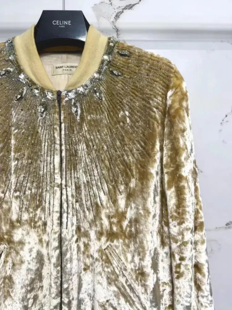 Saint Laurent Paris Sz 44 Saint Laurent Paris by Hedi 16AW Velvet Jacket-2507 Size US S / EU 44-46 / 1 - 8 Thumbnail