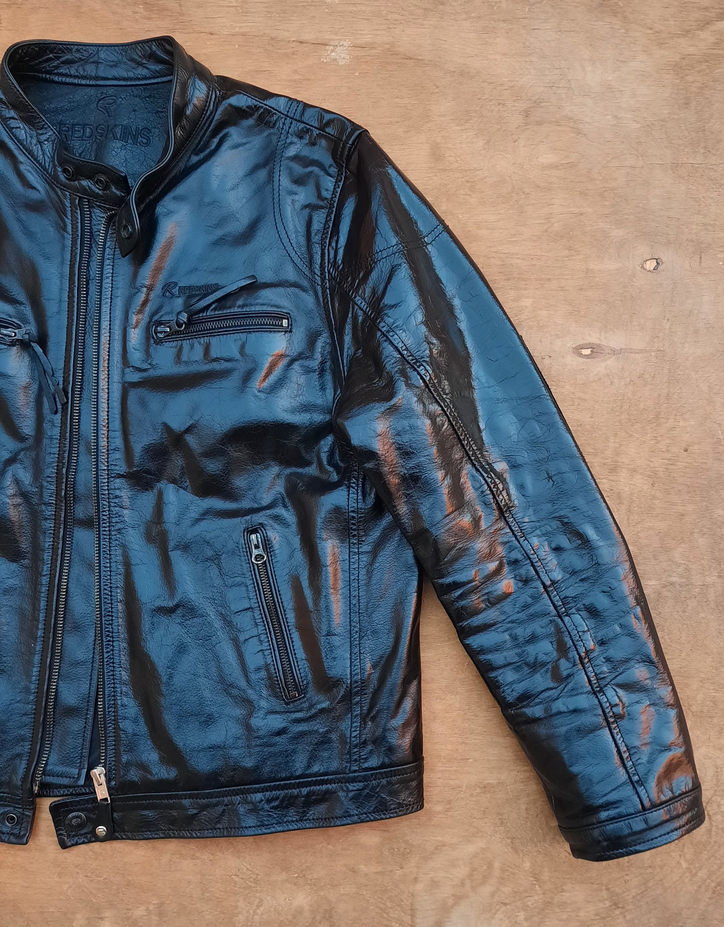 Genuine Leather Redskins Leather Jacket Padded Biker style Black Size US L / EU 52-54 / 3 - 4 Thumbnail