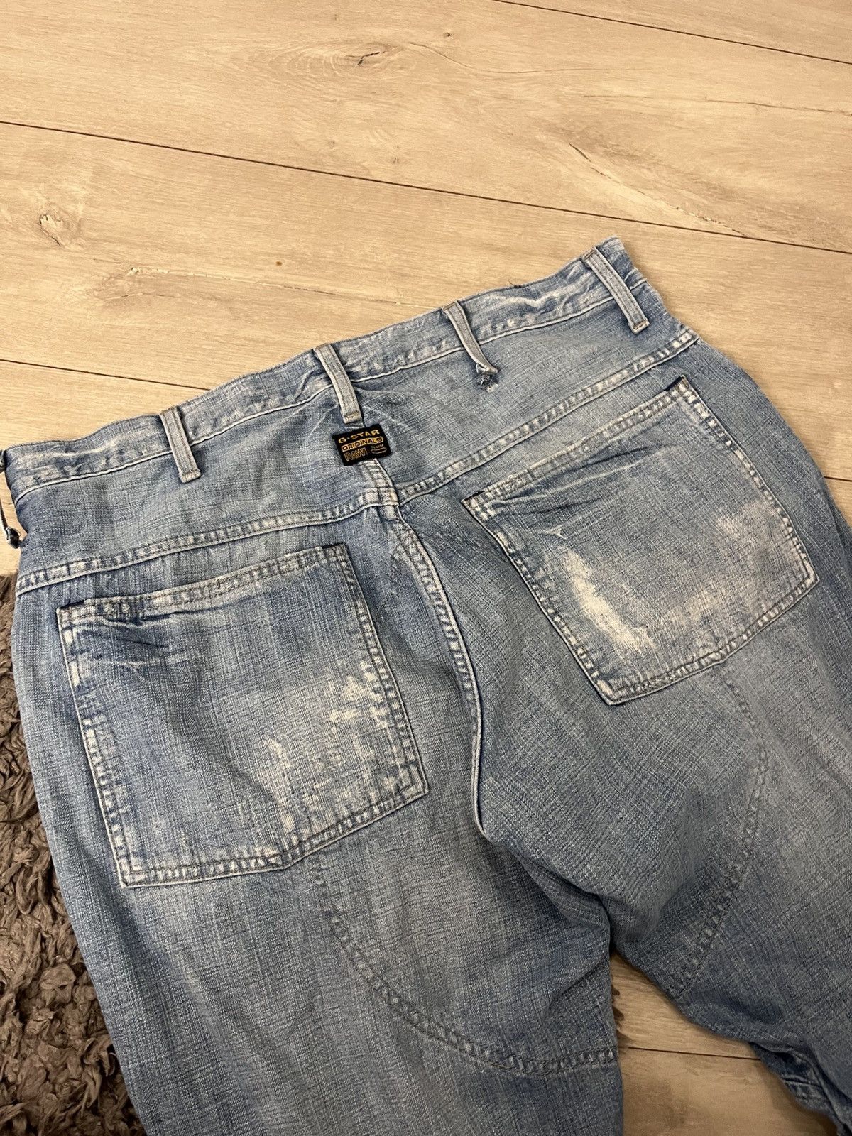 G-Star 🔥00'S G STAR DOUBLE KNEE WASHED RAW BAGGY FLARED JEANS Size US 36 / EU 52 - 9 Thumbnail