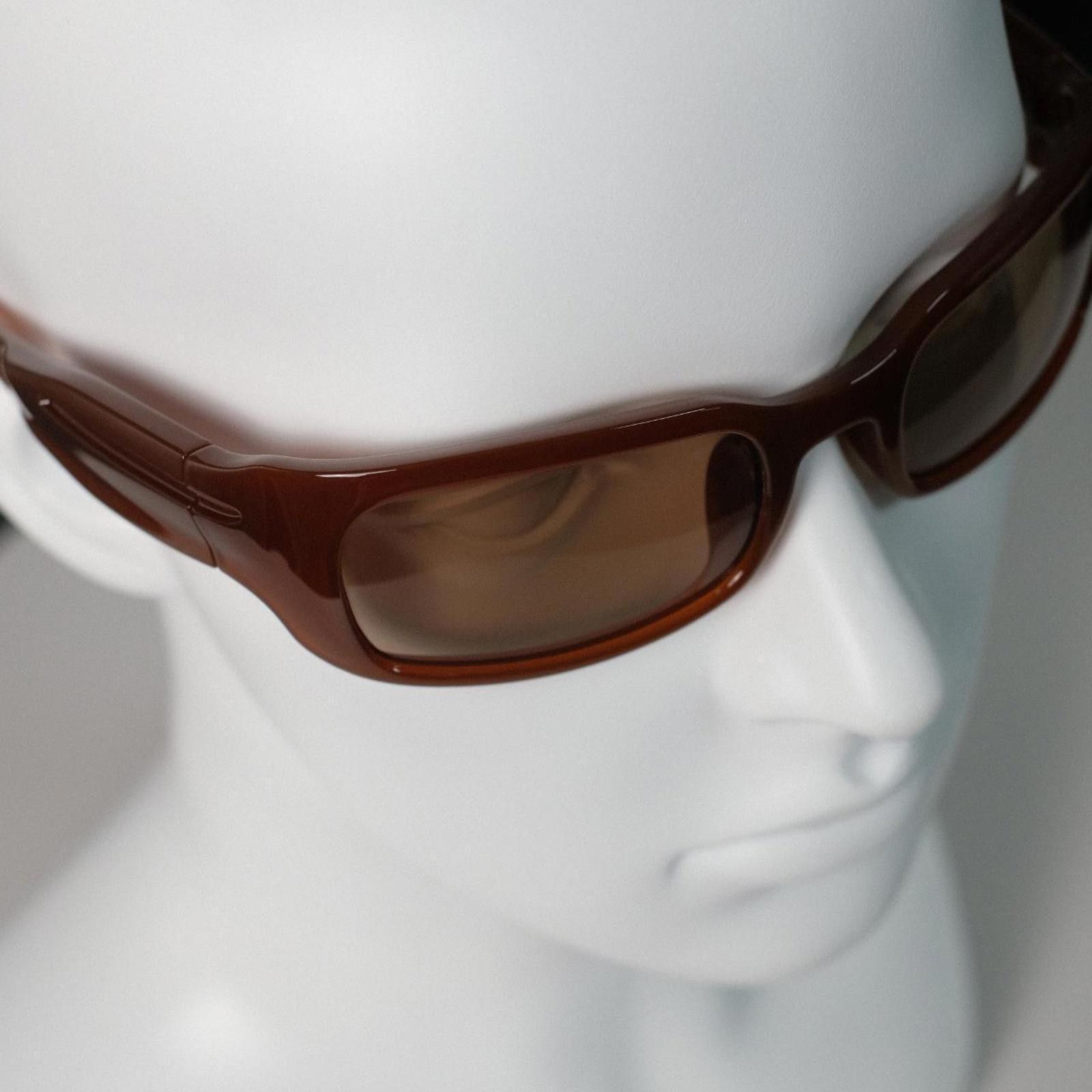 Japanese Brand Vtg Y2k Avant Garde Futuristic Caramel Rectangle Sunglasses Size ONE SIZE - 6 Thumbnail