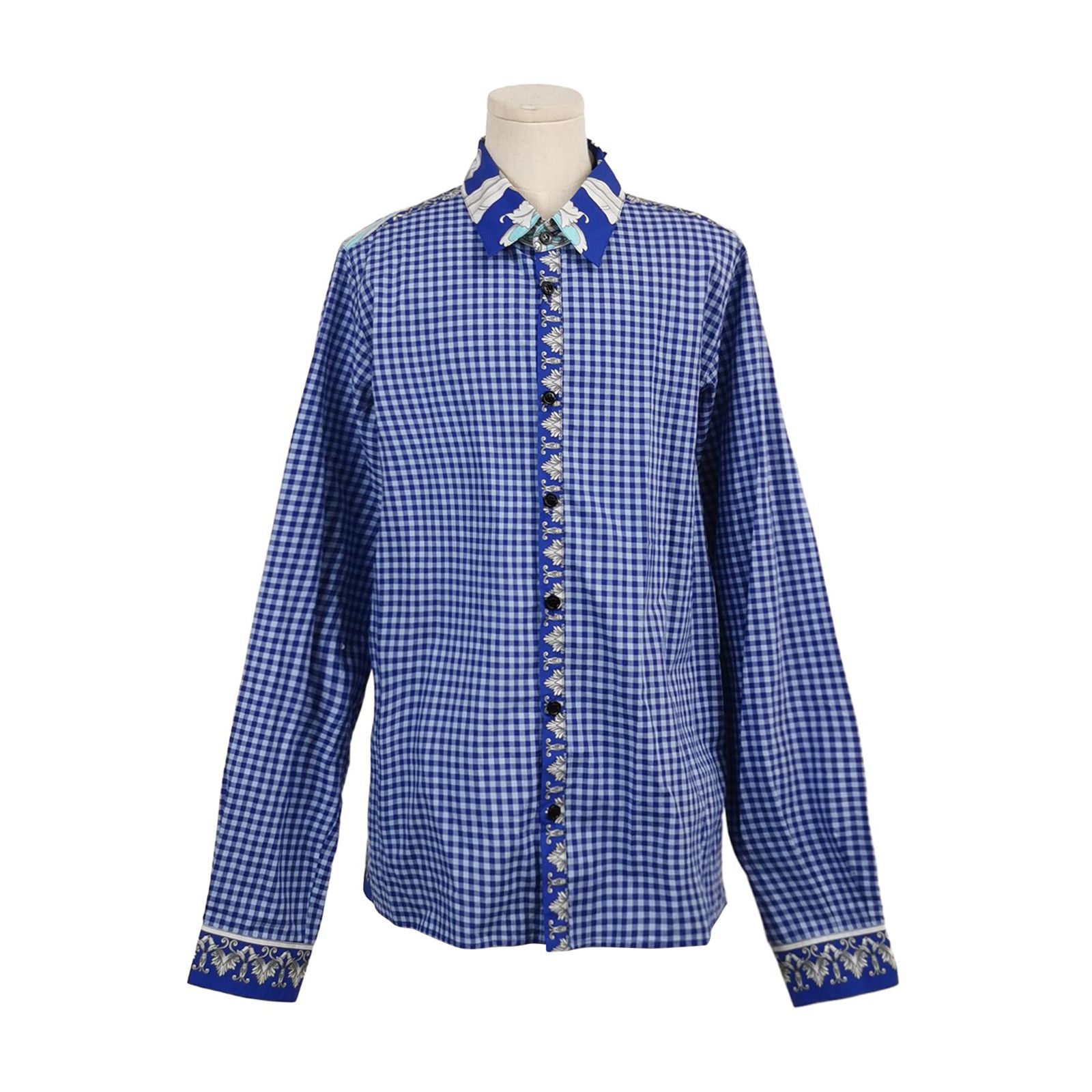 Versace Versace Kids Blue Check Cotton Shirt 14Y Size US L / EU 52-54 / 3 - 1 Thumbnail
