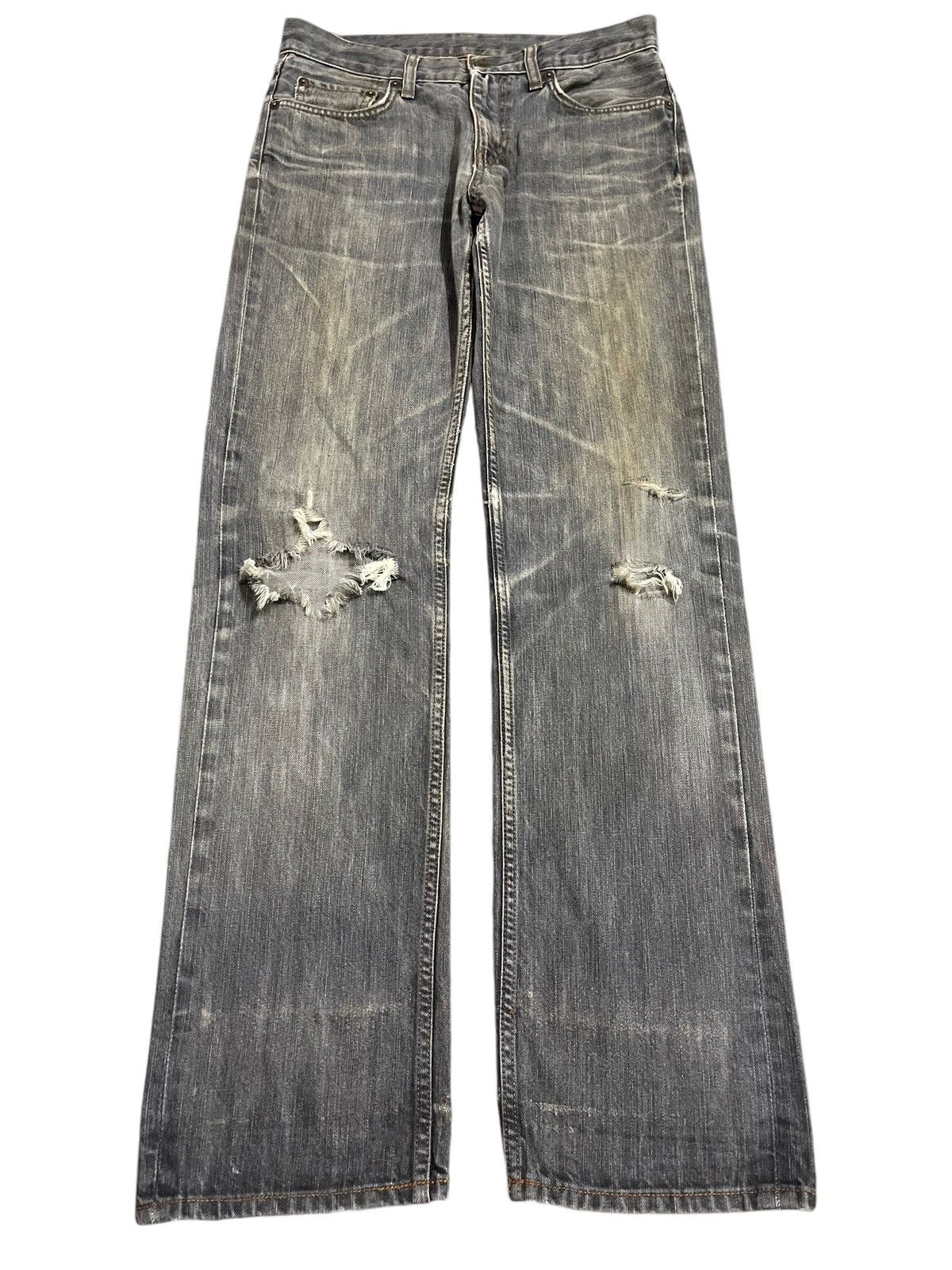 Uniqlo Vintage Japanese Uniqlo Faded Wash Style Distressed Jeans Size US 30 / EU 46 - 1 Thumbnail