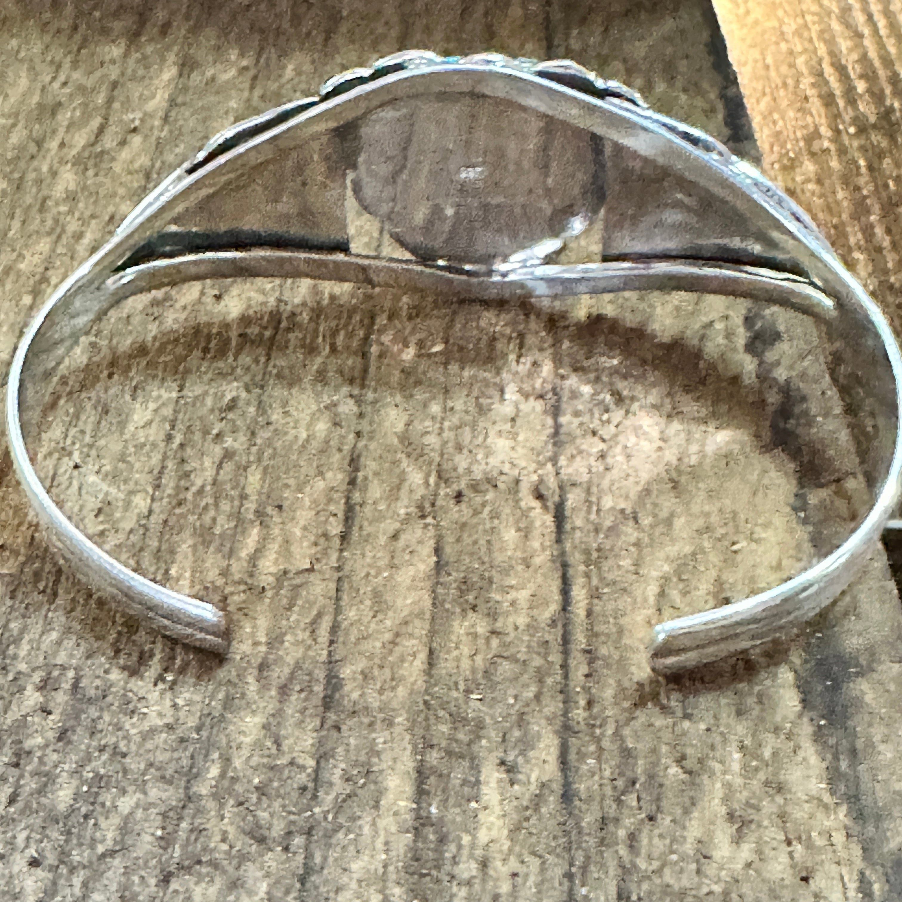 Other Handmade Sterling Silver & Kingman Turquoise Cuff Bracelet, Size ONE SIZE - 7 Thumbnail
