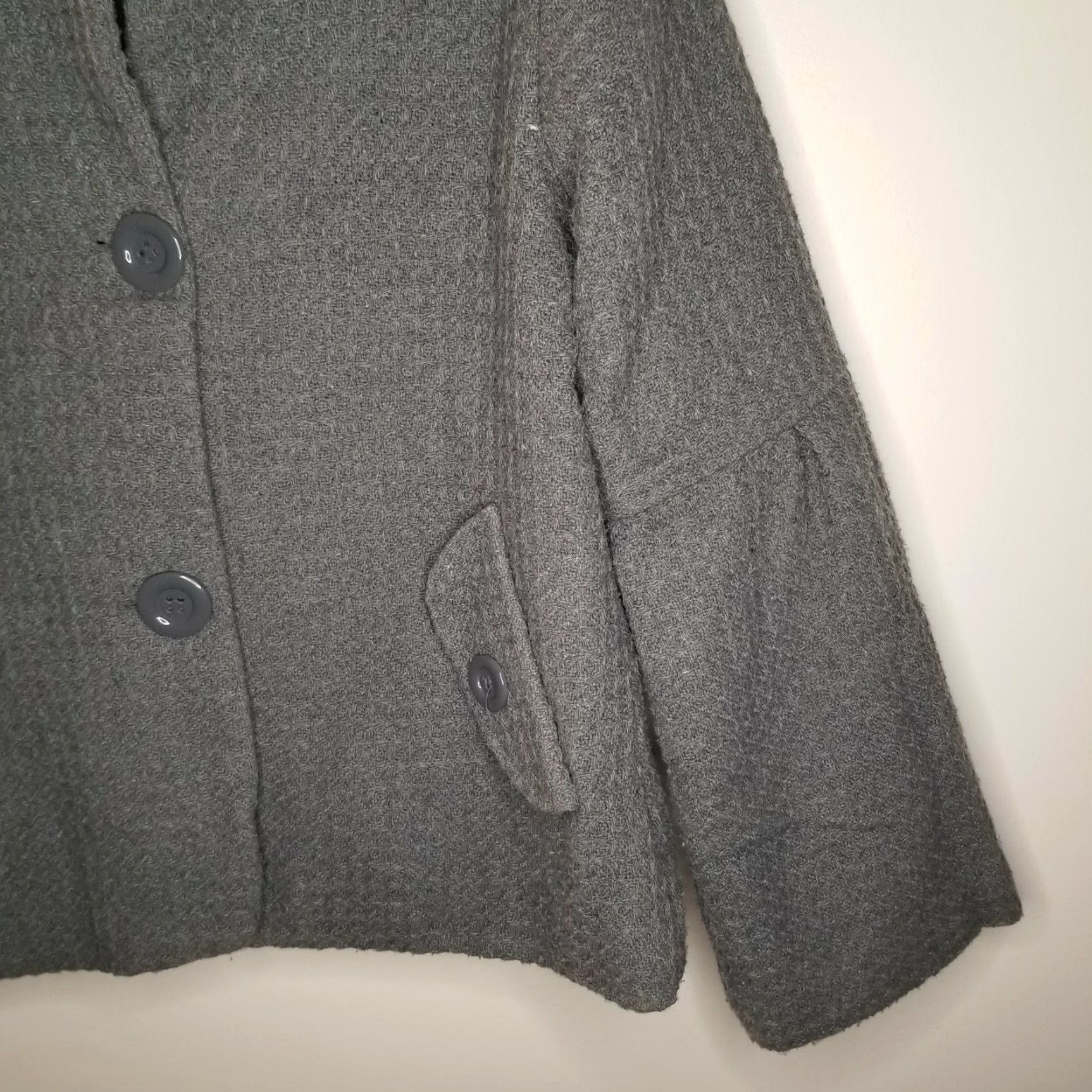 Oleg Cassini VINTAGE Oleg Cassini Jacket Women's Gray Wool Poly Nylon Blend Button Up M Adult Medium Gray Heavy Wool Blend 90s? Size M / US 6-8 / IT 42-44 - 2 Thumbnail