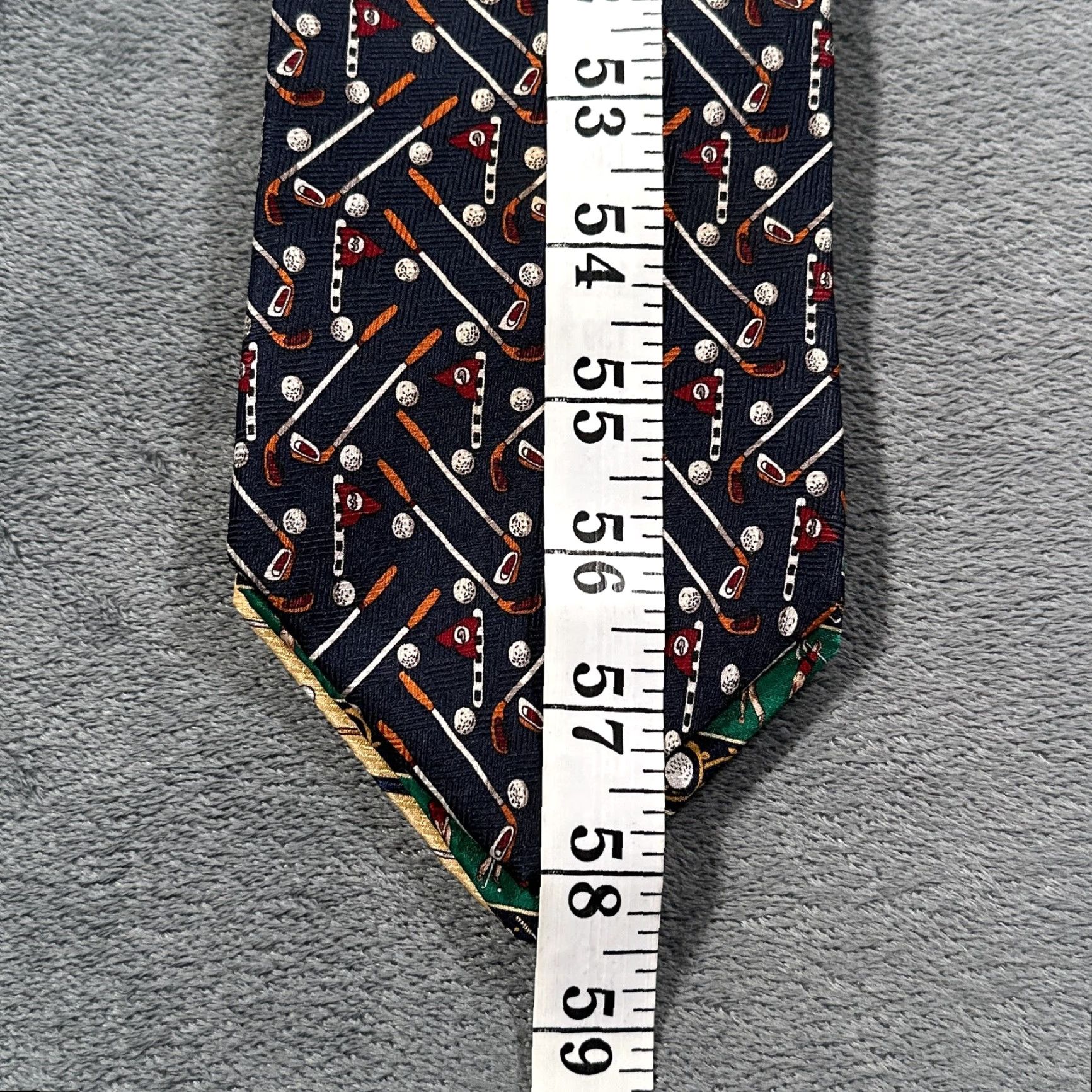 Vintage VINTAGE Crooks & Creed Golf Silk Tie Mens Striped Club Novelty 100% Silk Green Yellow Putter Handmade Size ONE SIZE - 7 Thumbnail