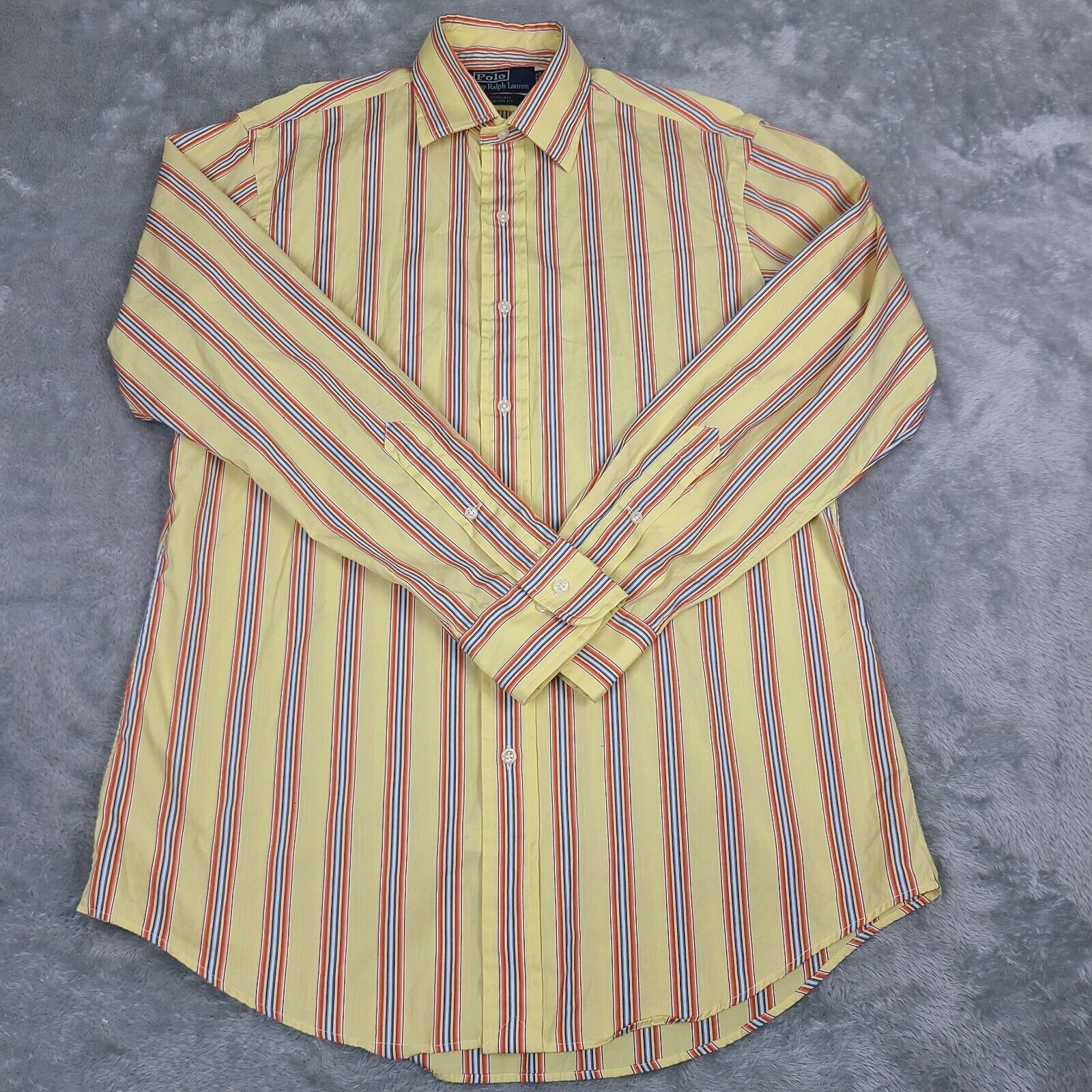 Polo Ralph Lauren Ralph Lauren Custom Fit Yellow Stripe Long Sleeve Mens Shirt Size US XXL / EU 58 / 5 - 1 Thumbnail