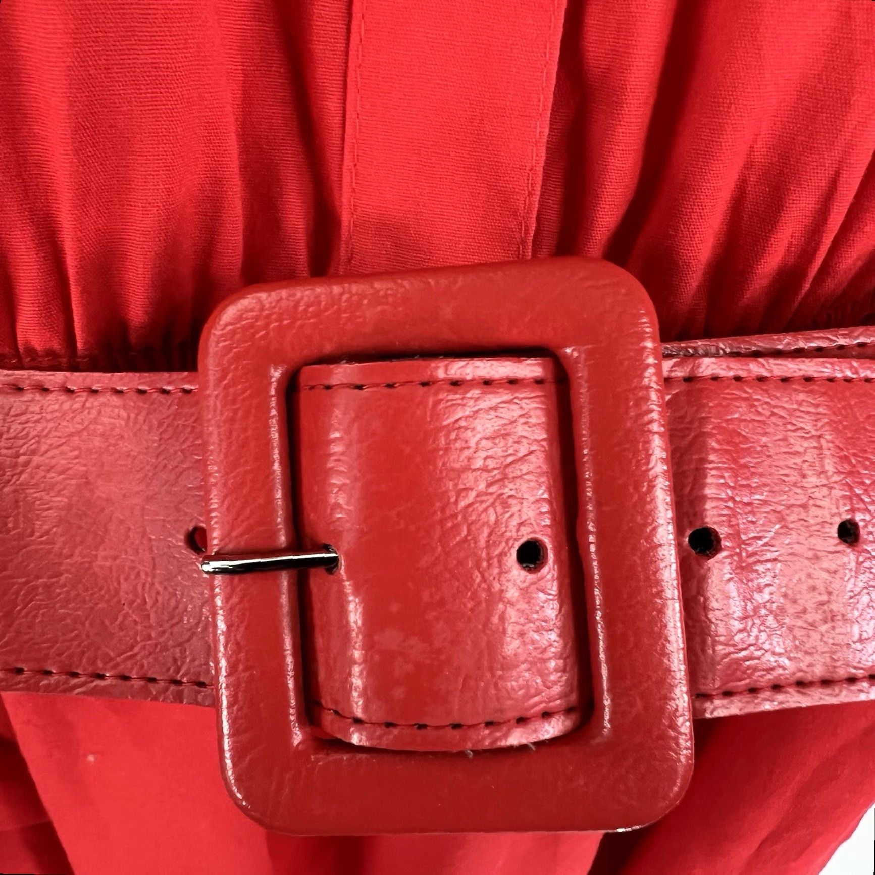 Vintage VINTAGE American Creations Shirt Dress Womens Size 14 Red Belted 3/4 Sleeve Collared Business Casual Made in USA Size XL / US 12-14 / IT 48-50 - 5 Thumbnail