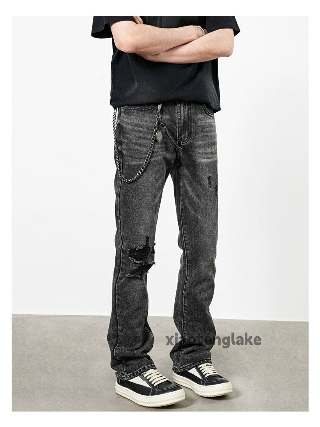 Jean × Vintage washed faded cleanfit yuppie bootcut damaged jeans Size US 32 / EU 48 - 5 Thumbnail