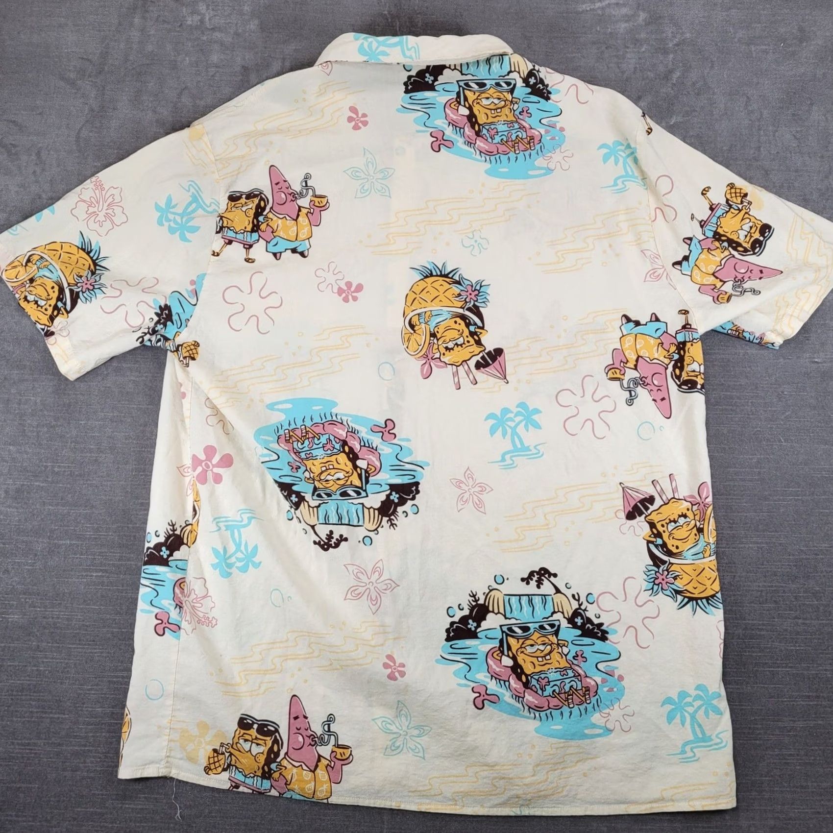 Nickelodeon Nickelodeon SpongeBob SquarePants Patrick Mens XXL Cream Hawaiian Aloha Shirt Size US XXL / EU 58 / 5 - 6 Thumbnail