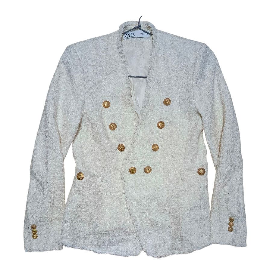 Hedi Slimane Zara Knit Double Breasted Metal Buttons Size S / US 4 / IT 40 - 1 Thumbnail