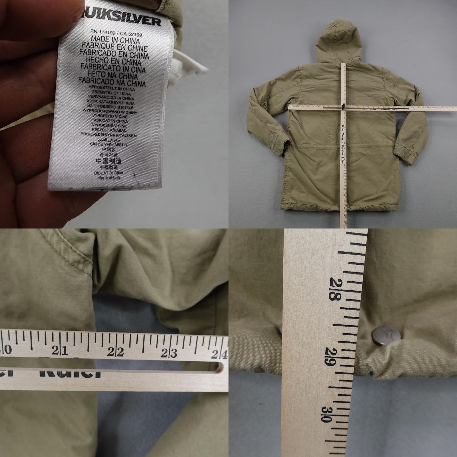 Quiksilver Quiksilver Jacket Mens Medium Beige Tan Sherpa Fleece Lined Parka Field Coat Size US M / EU 48-50 / 2 - 8 Thumbnail