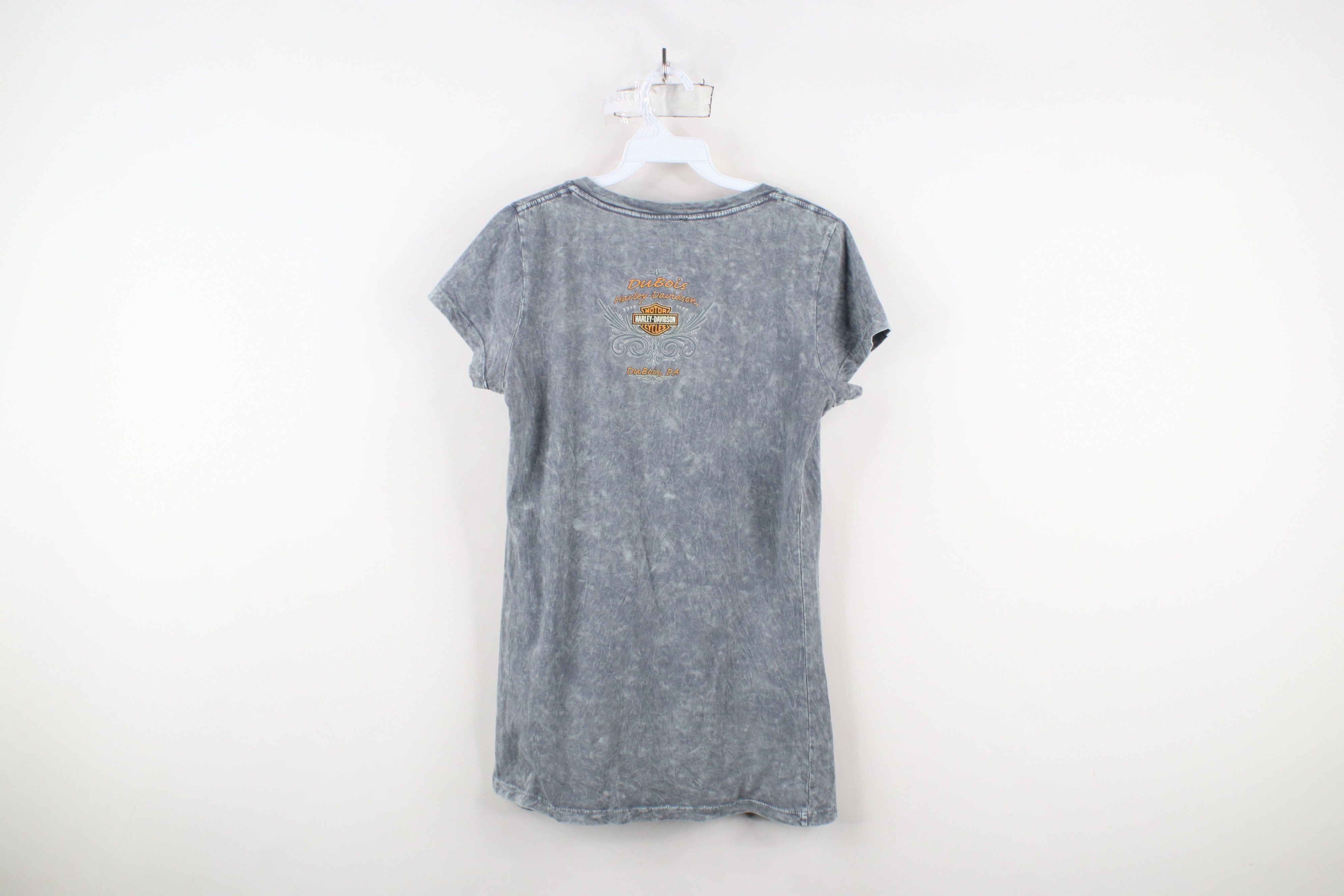 Harley Davidson × Vintage Vintage Y2K Harley Davidson Spell Acid Wash V-Neck T-Shirt Size L / US 10 / IT 46 - 10 Thumbnail