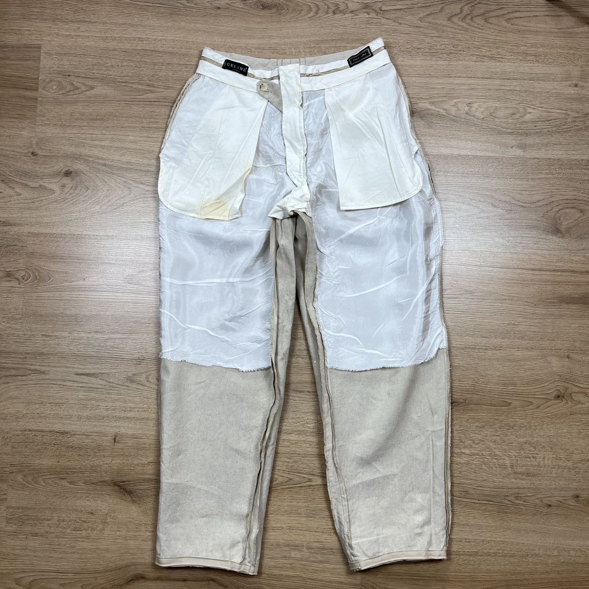 Celine Vintage CELINE HOMME 100% Linen Trousers Pants Beige Italy Size US 30 / EU 46 - 14 Thumbnail