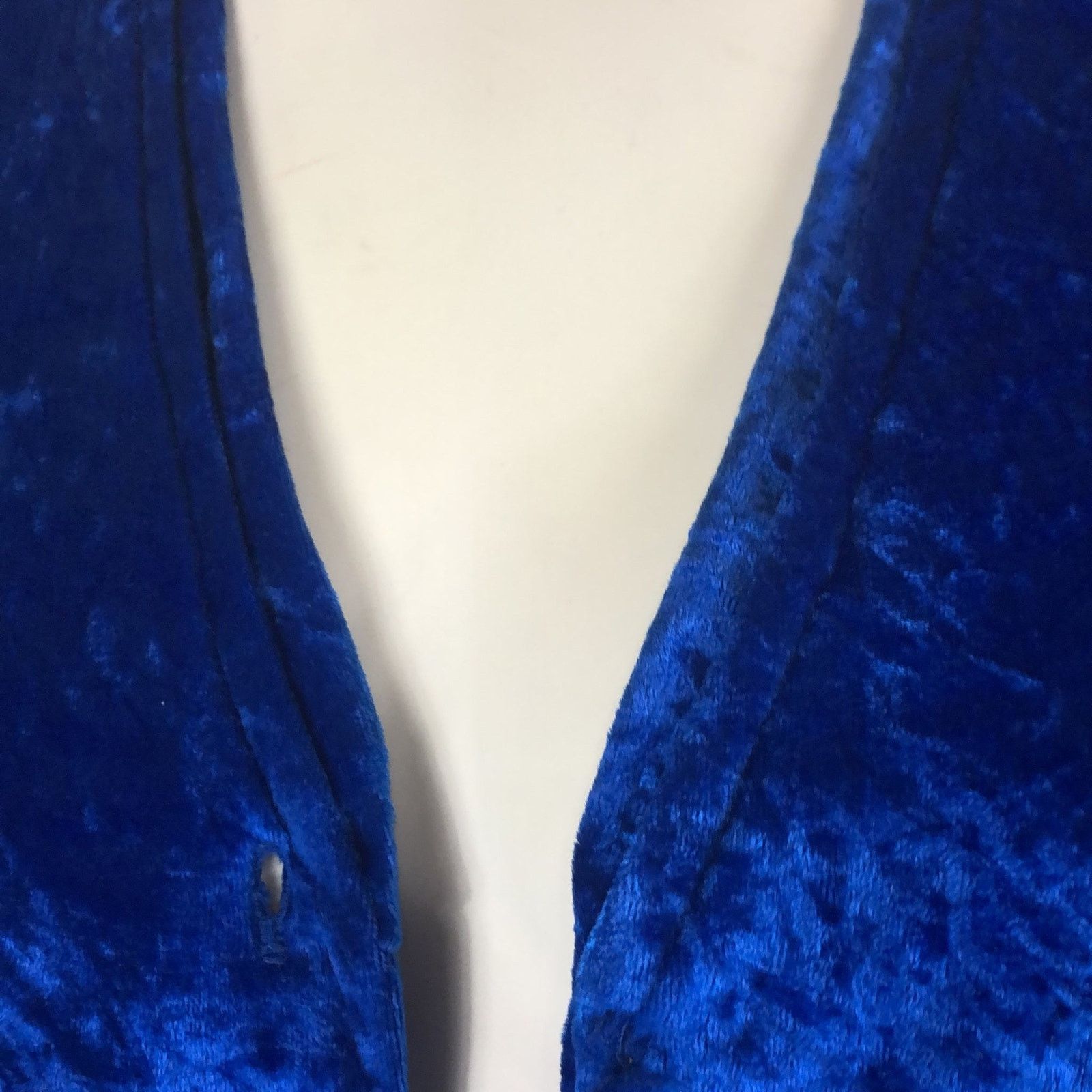 Handmade VVTG 70's handmade crushed velvet blue coat dress small Size S / US 4 / IT 40 - 10 Thumbnail