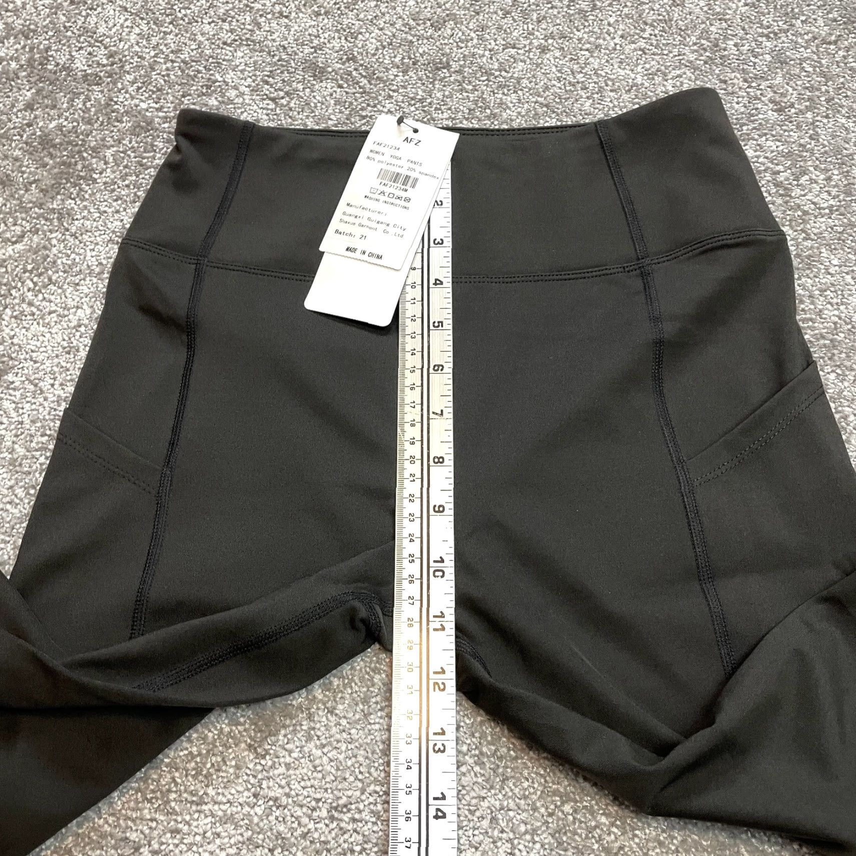 Vintage AFZ Leggings Womens Medium Black Yoga Stretch Active Pants New NWT 26x4.5 Size 32" / US 10 / IT 46 - 4 Thumbnail