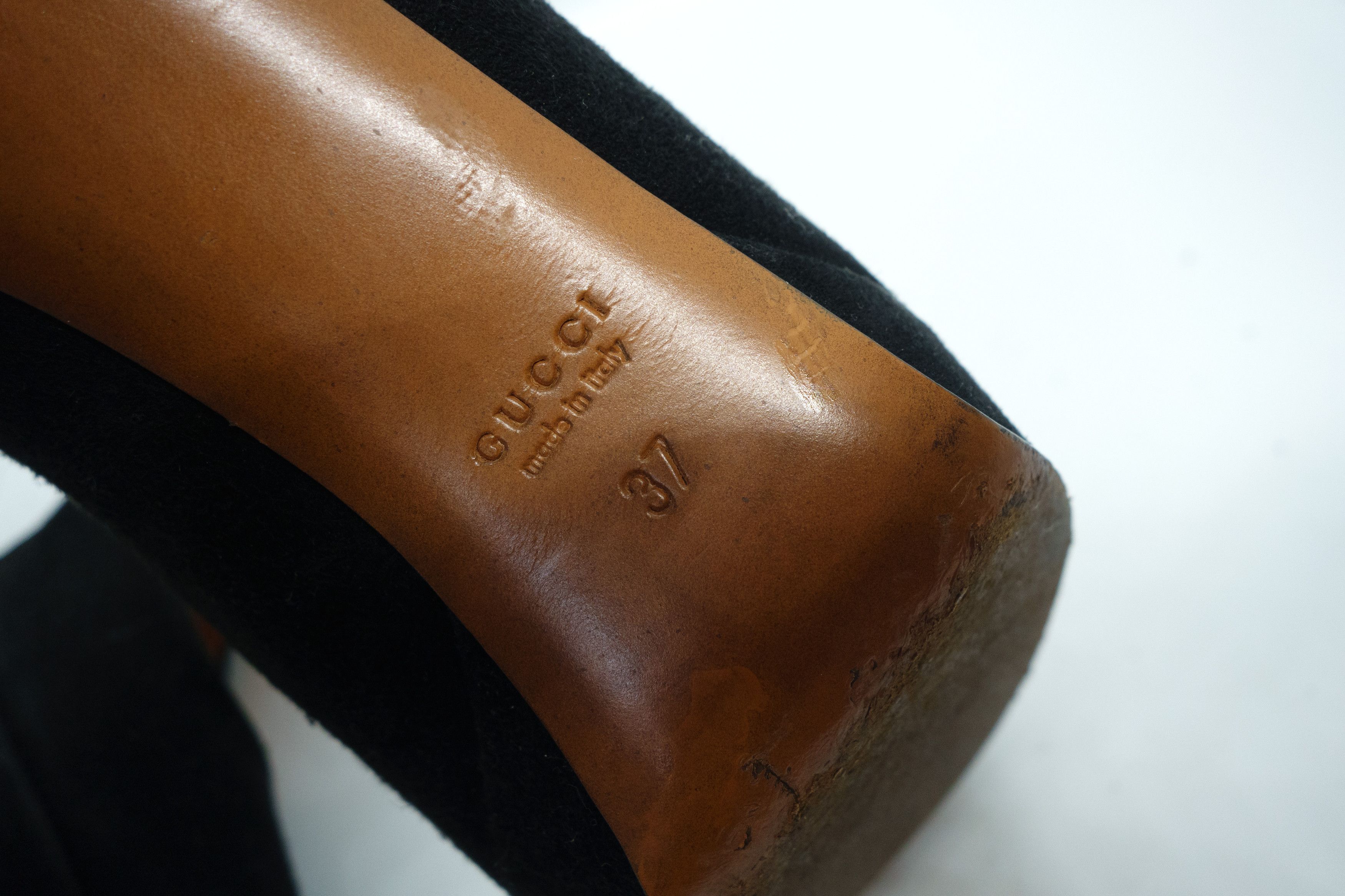Gucci Suede High Heel Platform Classic Pumps Made in Italy Size US 7 / IT 37 - 8 Thumbnail