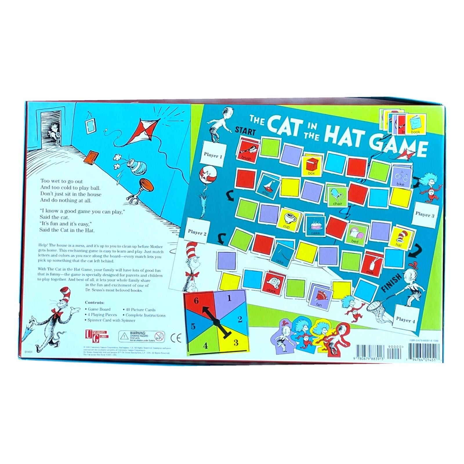 Other 1996 Cat in the Hat Board Game Dr Seuss 100% Complete CLEAN! Size ONE SIZE - 2 Thumbnail