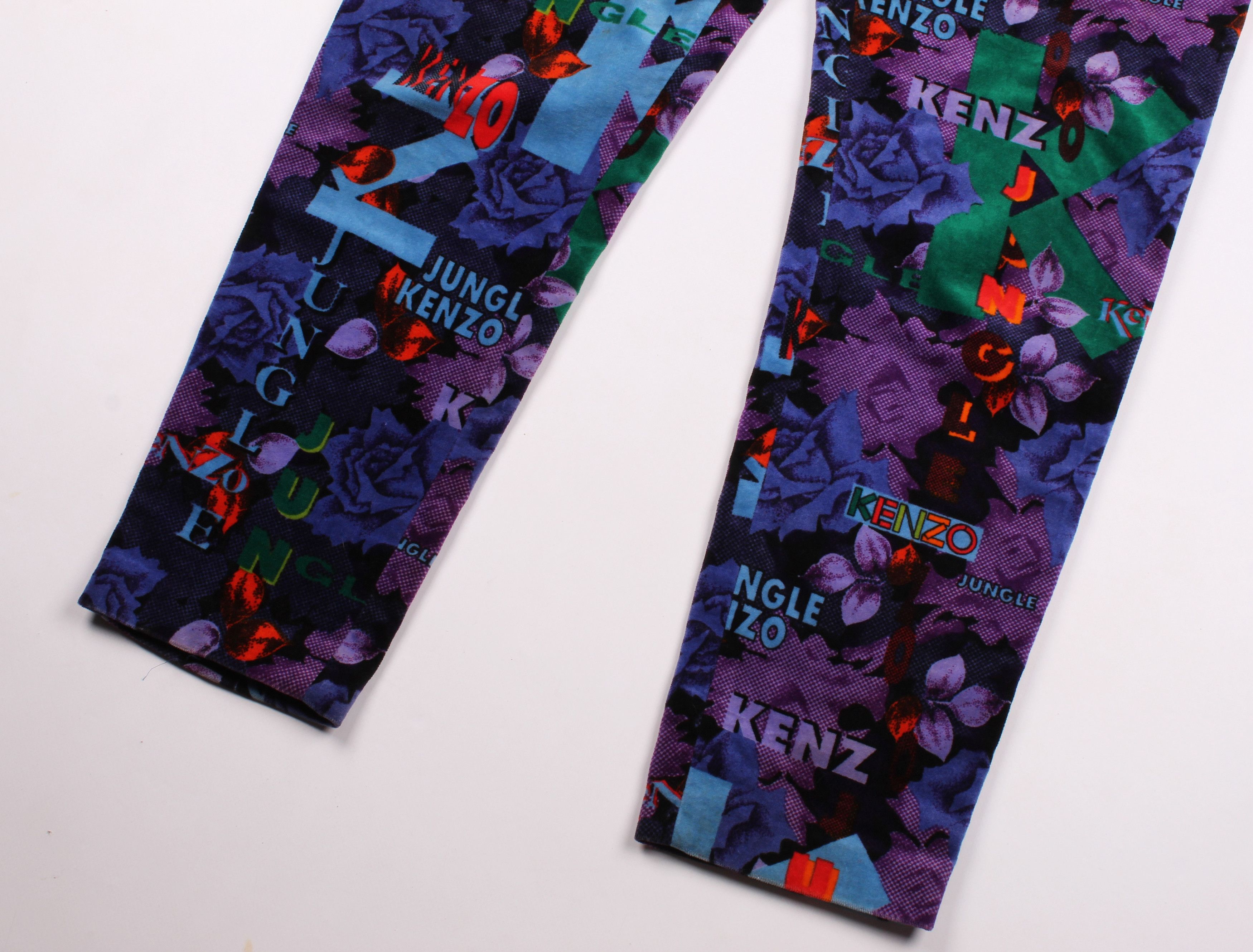 Kenzo × Vintage Vintage Kenzo Jungle 80's Velour Printed Pants Trousers Size 30" / US 8 / IT 44 - 3 Thumbnail