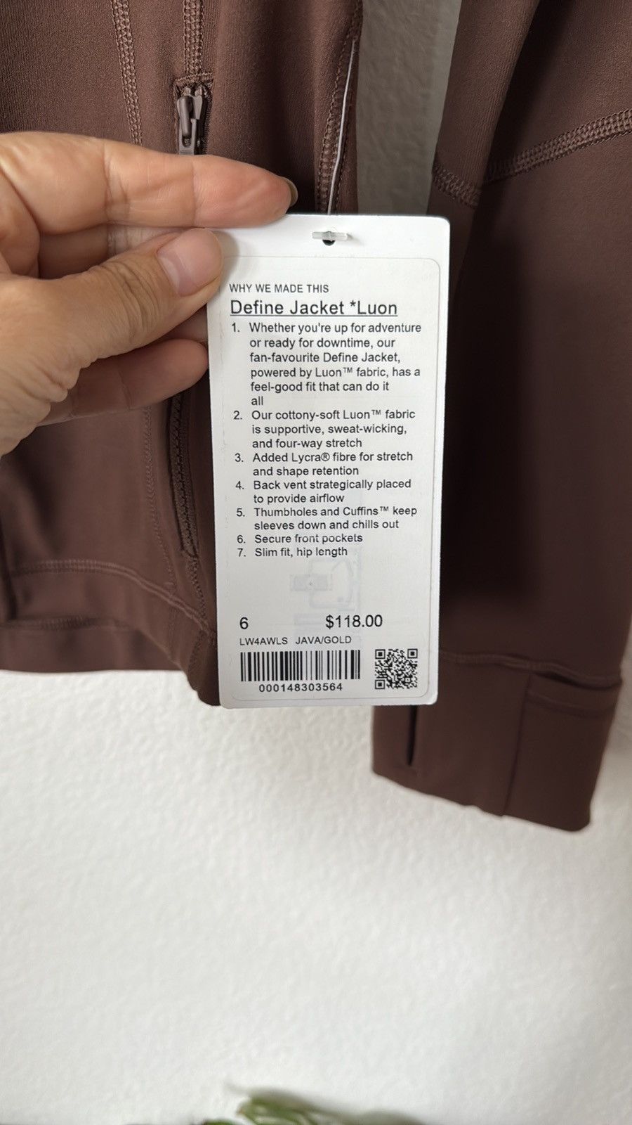Lululemon lululemon athletica define Jacket size 6 color in JAVA/gold Size M / US 6-8 / IT 42-44 - 4 Thumbnail