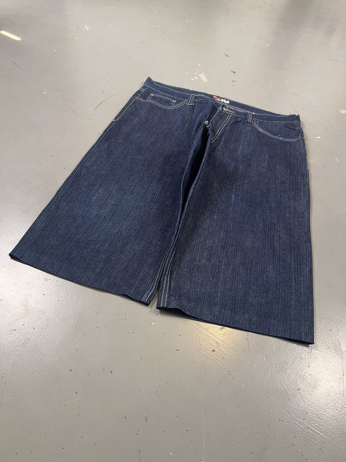 Vintage Vintage raw blue crazy embroidered denim jort Size US 34 / EU 50 - 4 Thumbnail