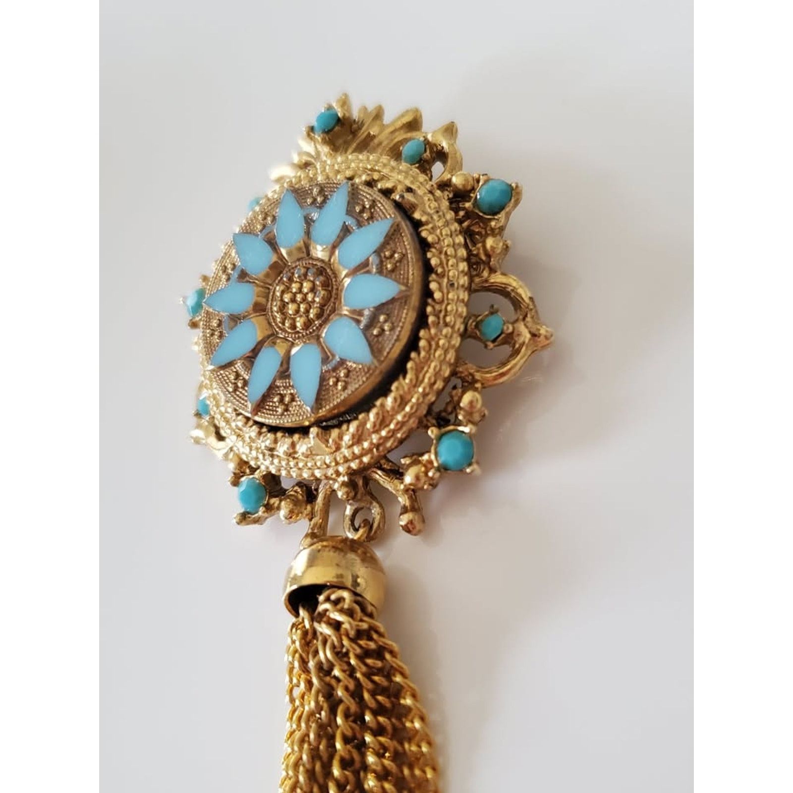 Other Vintage Sphinx Turquoise Filigree Brooch Size ONE SIZE - 3 Thumbnail